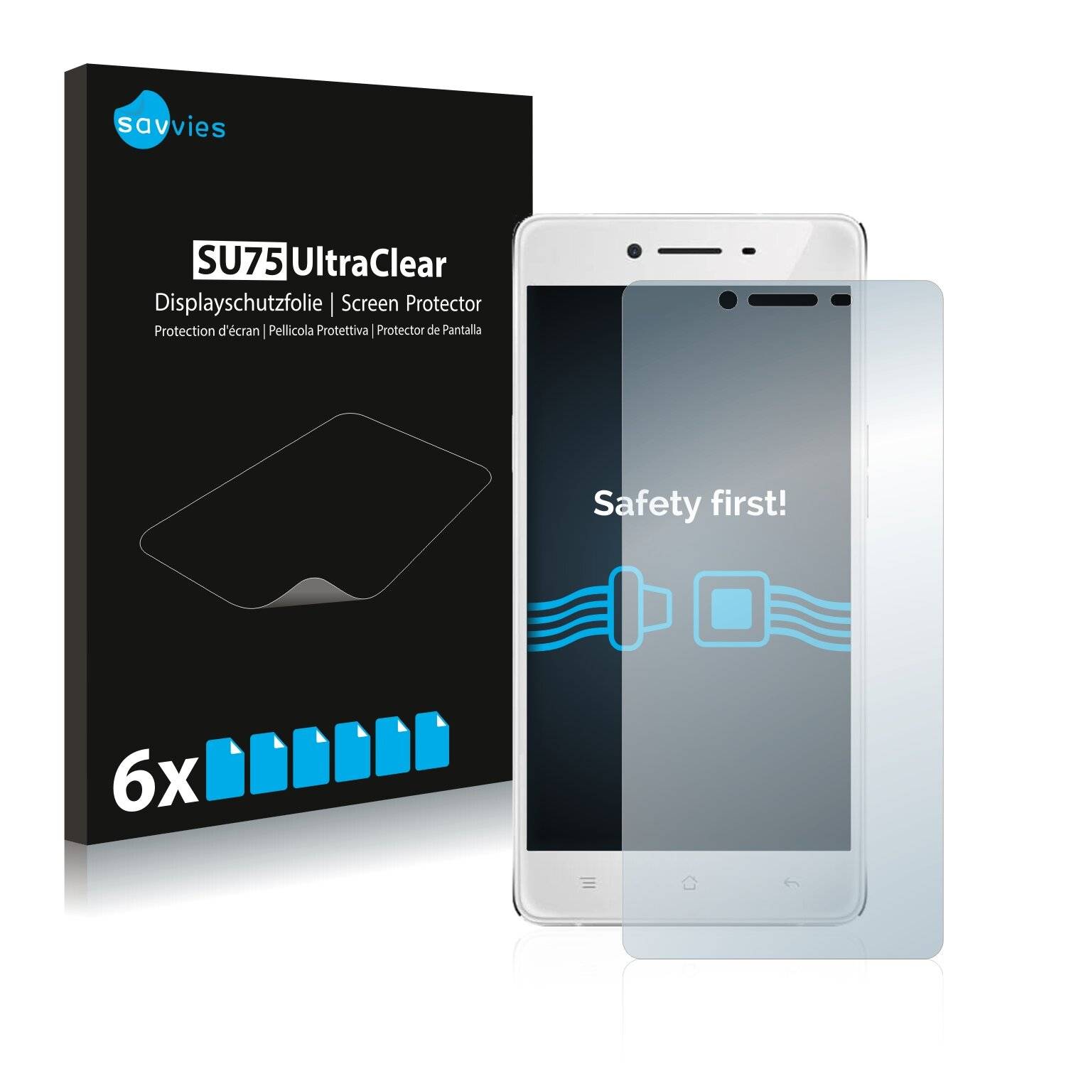 6x Savvies SU75 Displayschutzfolie für Oppo R7