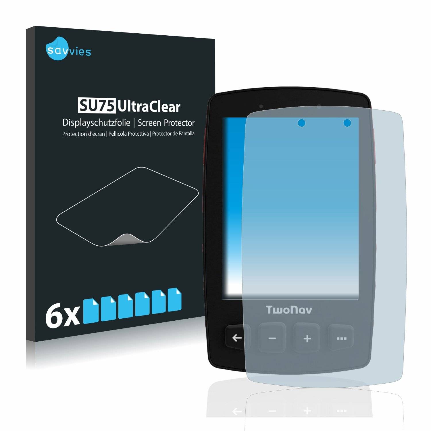 6x Savvies SU75 Displayschutzfolie für TwoNav Trail 2