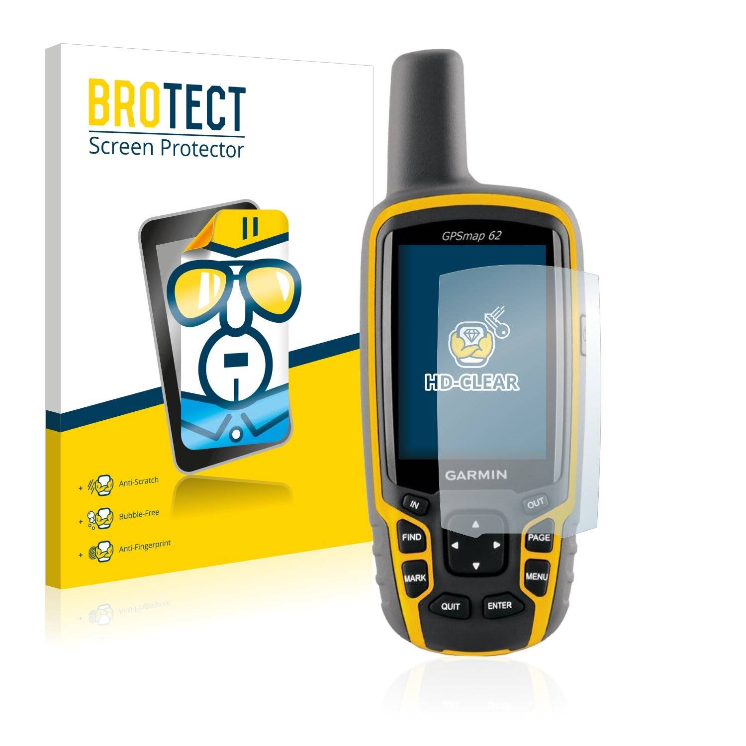 2x BROTECT HD-Clear Displayschutzfolie für Garmin GPSMAP
