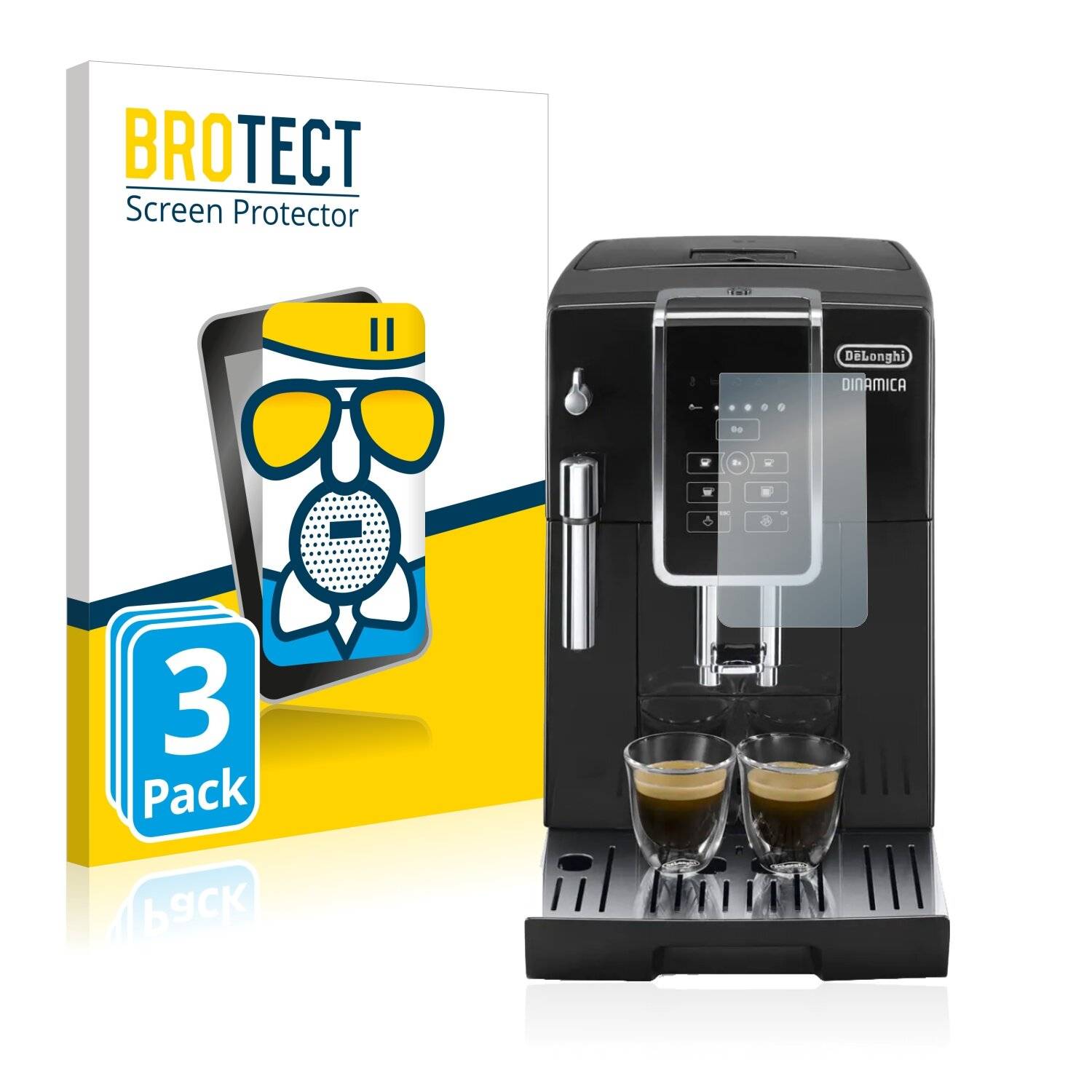 3x BROTECT AirGlass Matte Schutzglas Folie für DeLonghi Dinamica