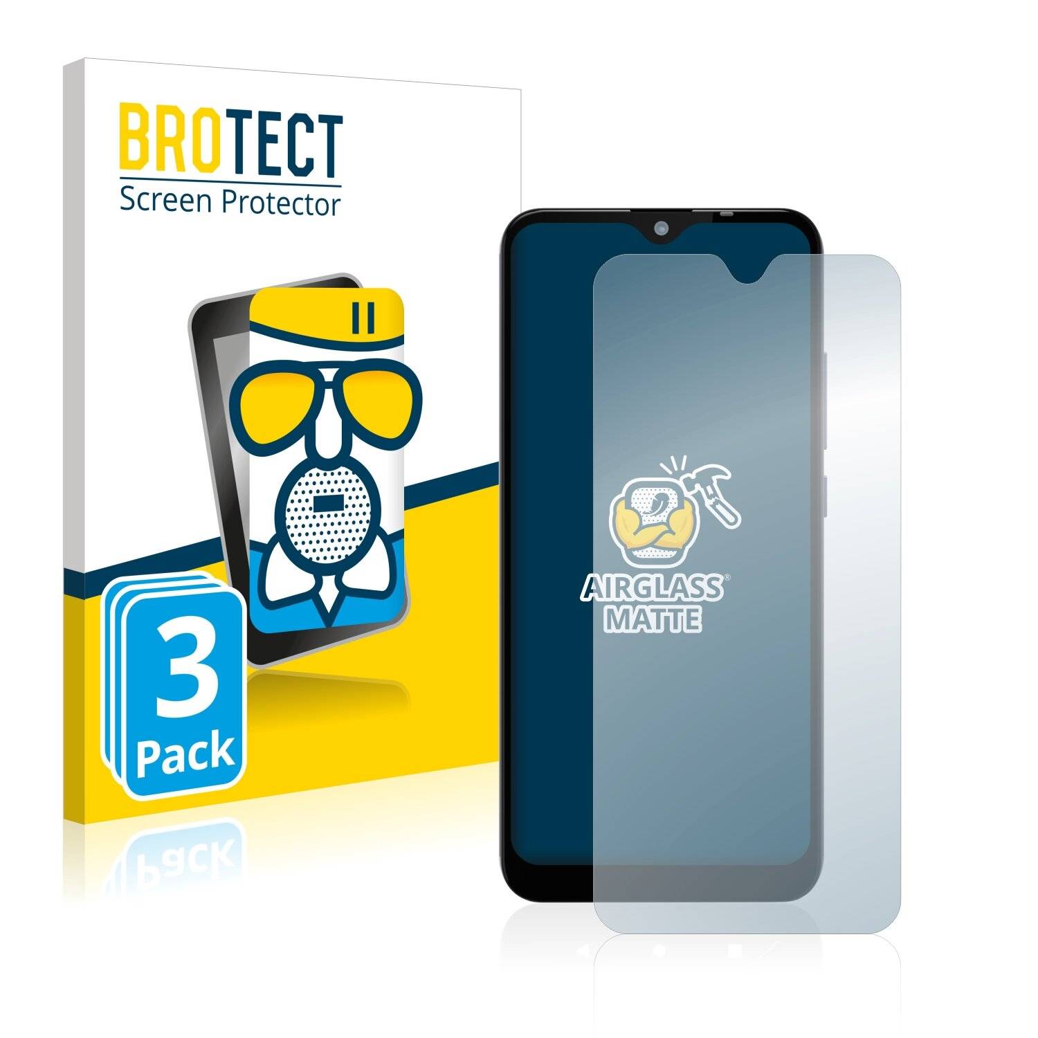 3x BROTECT AirGlass Matte Schutzglas Folie für Gigaset