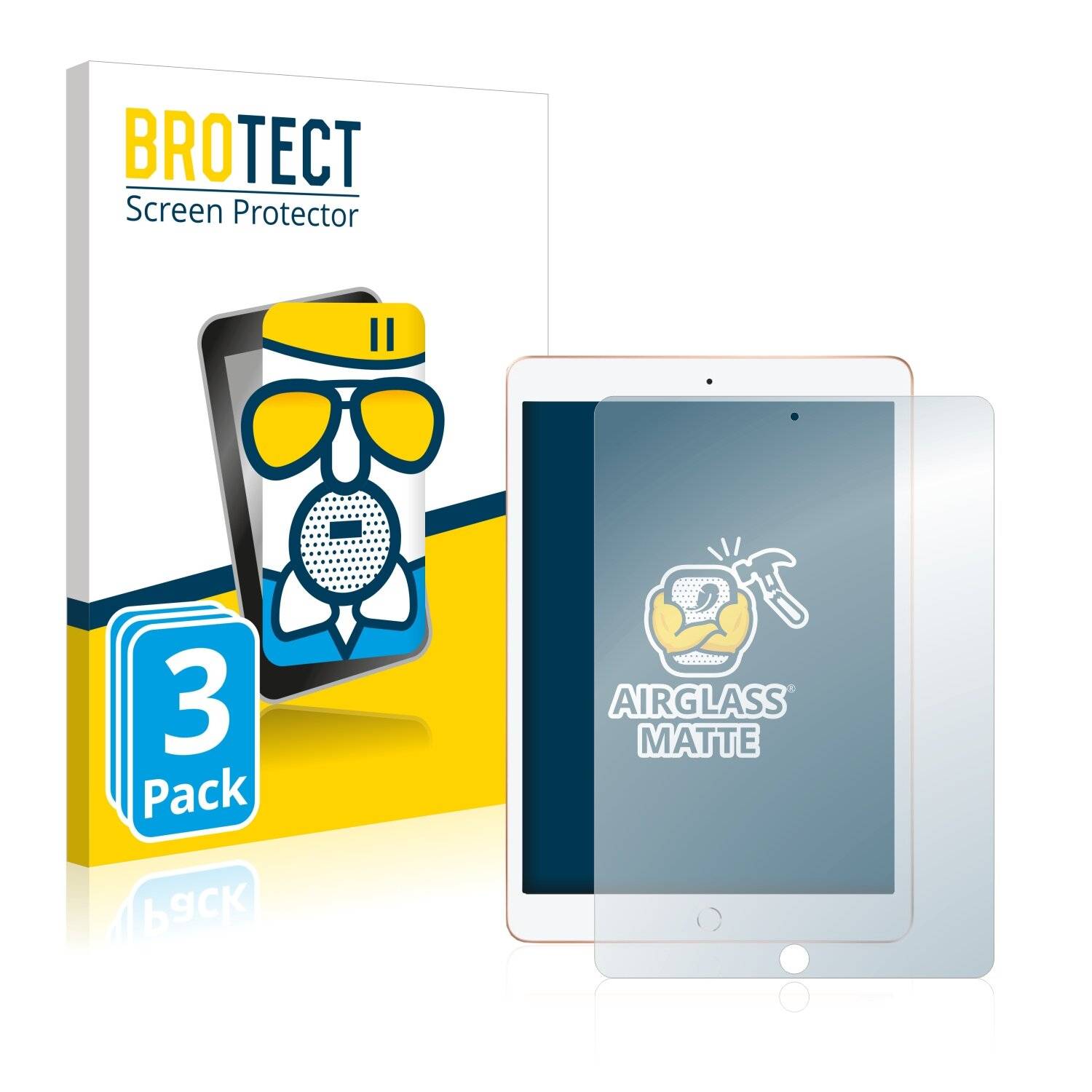 3x BROTECT AirGlass Matte Schutzglas Folie für Apple iPad 10.2 WiFi 2019 (7.