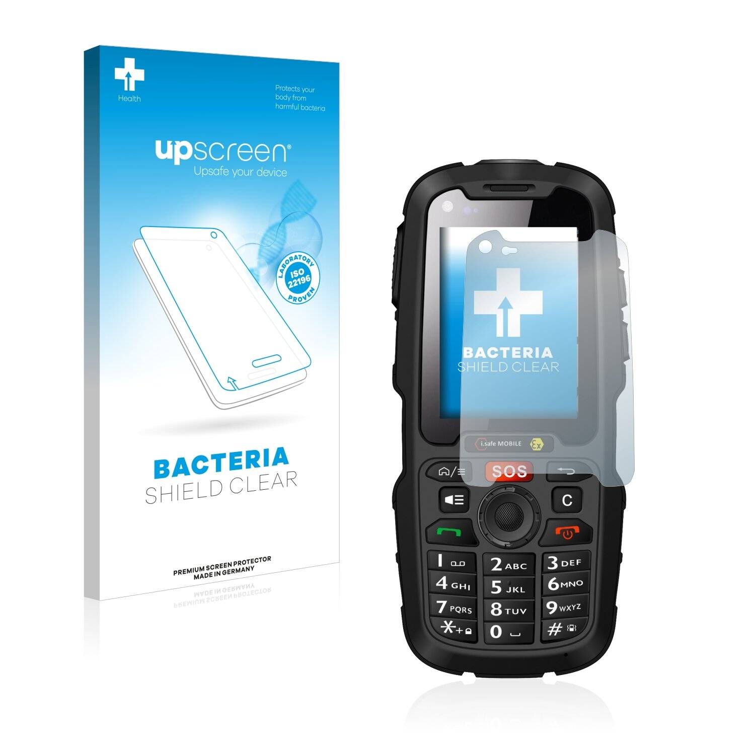 upscreen Bacteria Shield Clear Premium Antibakterielle Displayschutzfolie für i.safe Mobile