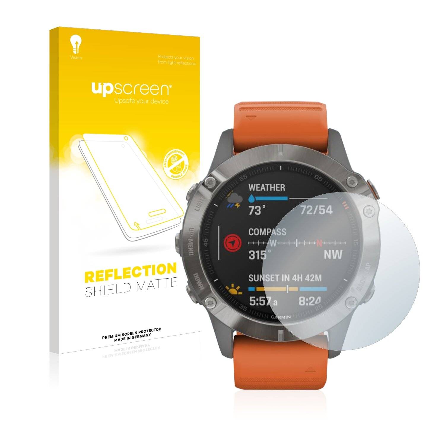 upscreen Reflection Shield Matte Premium Displayschutzfolie für Garmin Fenix