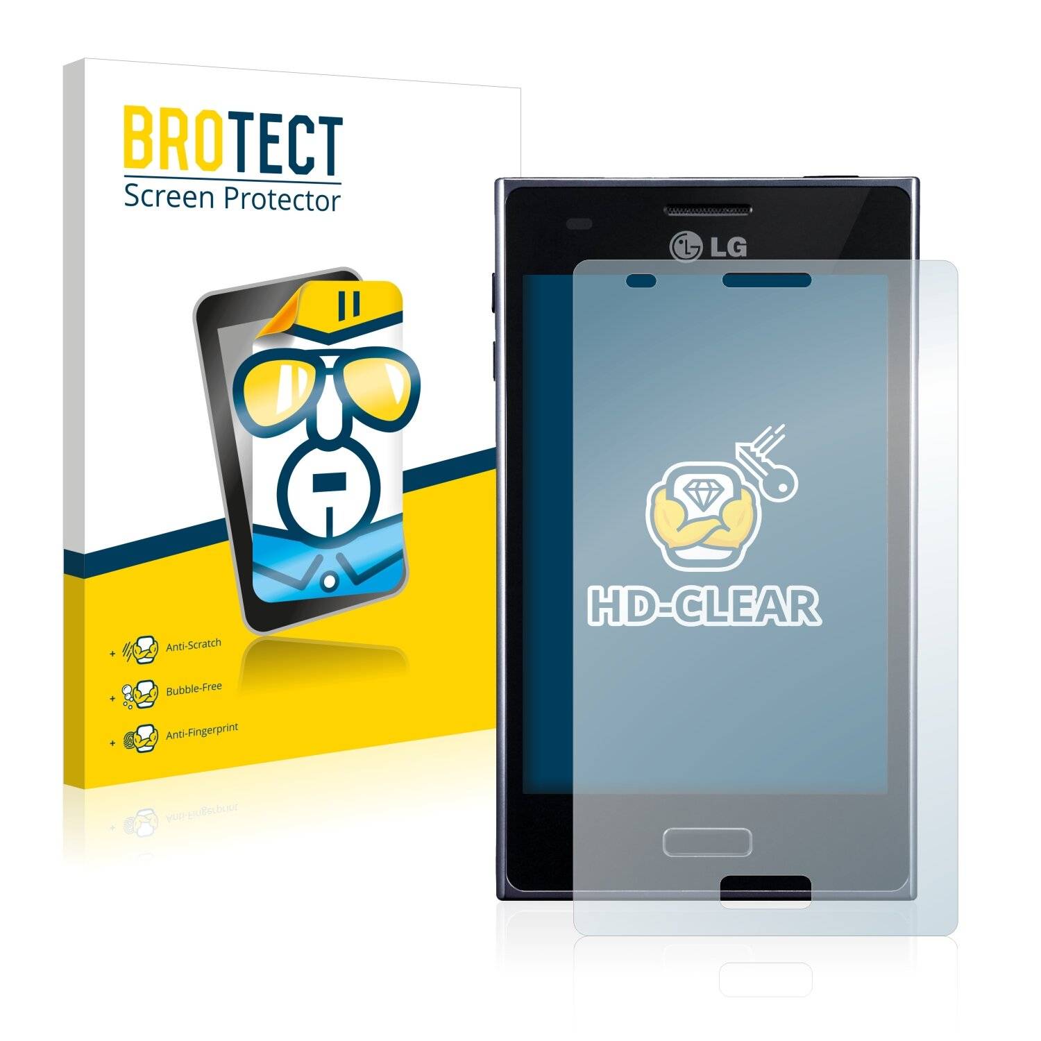 2x BROTECT HD-Clear Displayschutzfolie für LG Electronics E610 Optimus