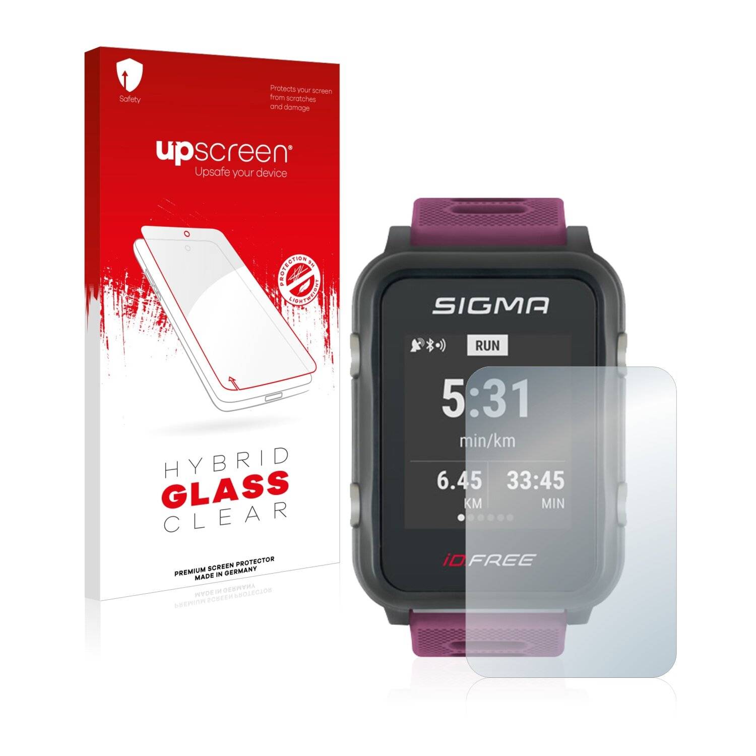 upscreen Hybrid Glass Clear Premium Schutzglas Folie für Sigma iD