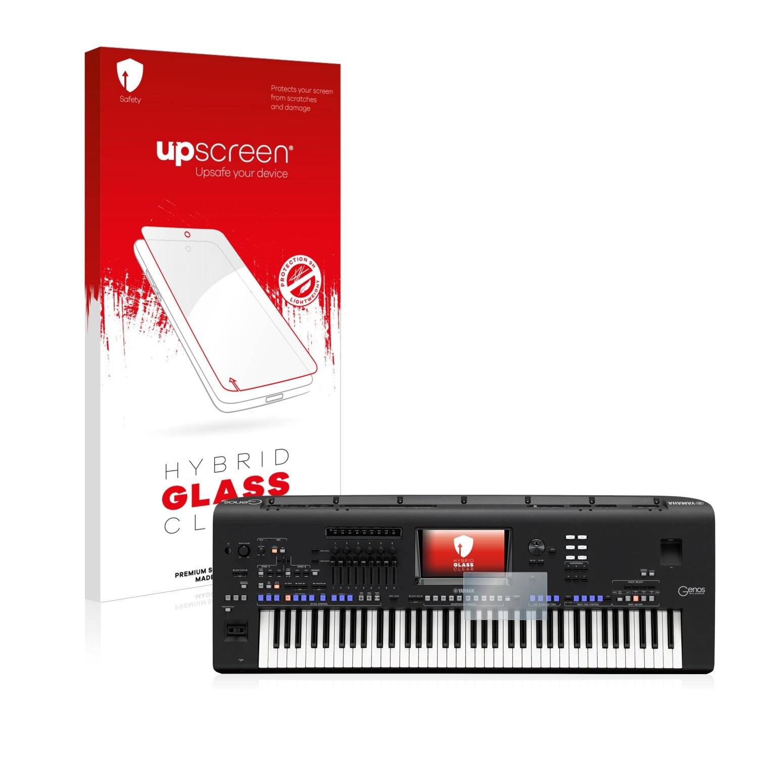 upscreen Hybrid Glass Clear Premium Schutzglas Folie für Yamaha