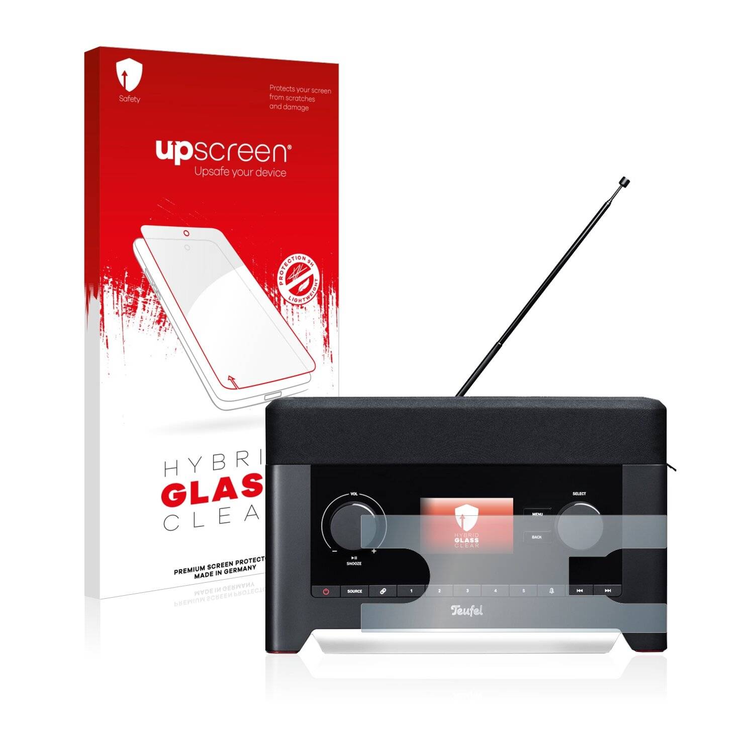 upscreen Hybrid Glass Clear Premium Schutzglas Folie für Teufel Radio