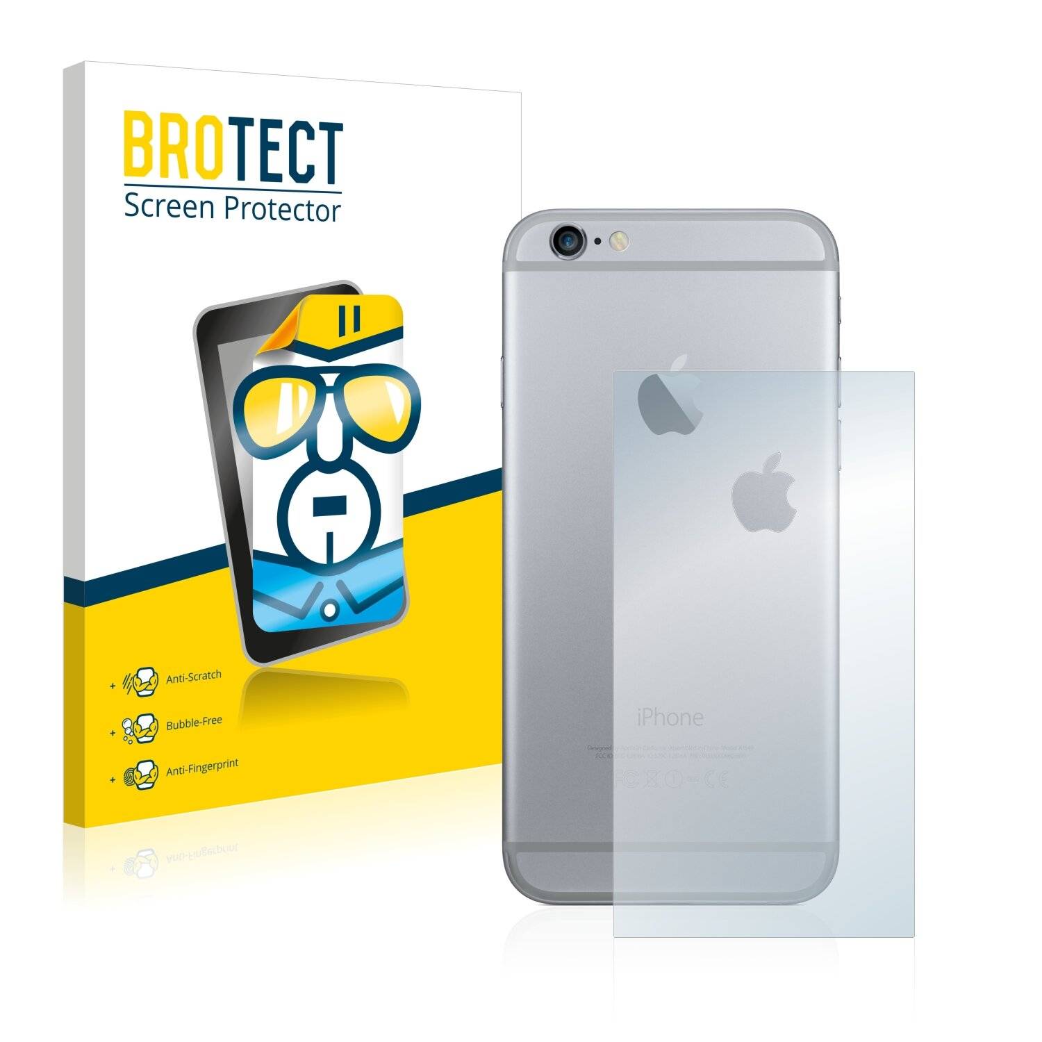 2x BROTECT HD-Clear Displayschutzfolie für Apple iPhone 6 Plus Rückseite (Mittelfläche +
