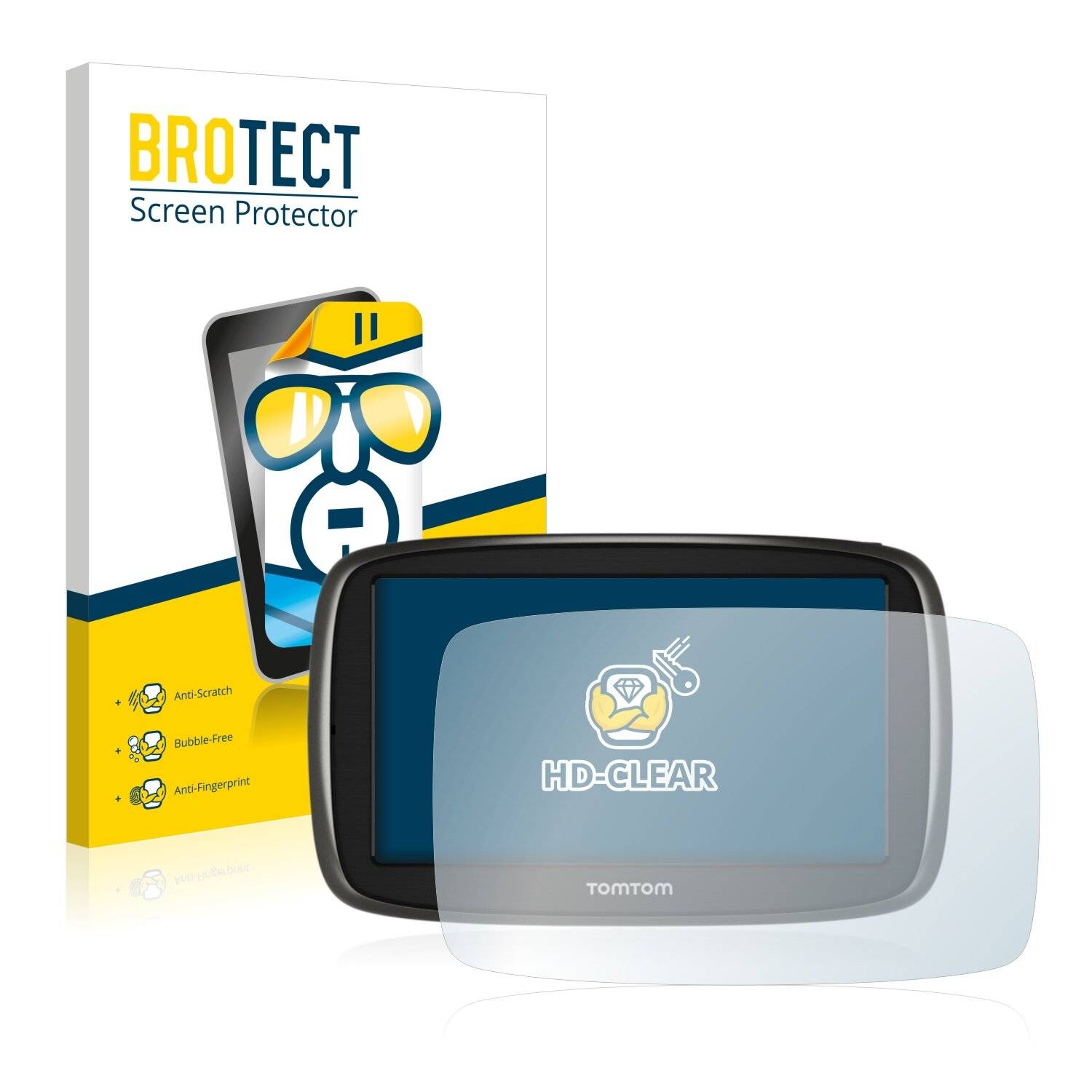 2x BROTECT HD-Clear Displayschutzfolie für TomTom GO 51 Europe
