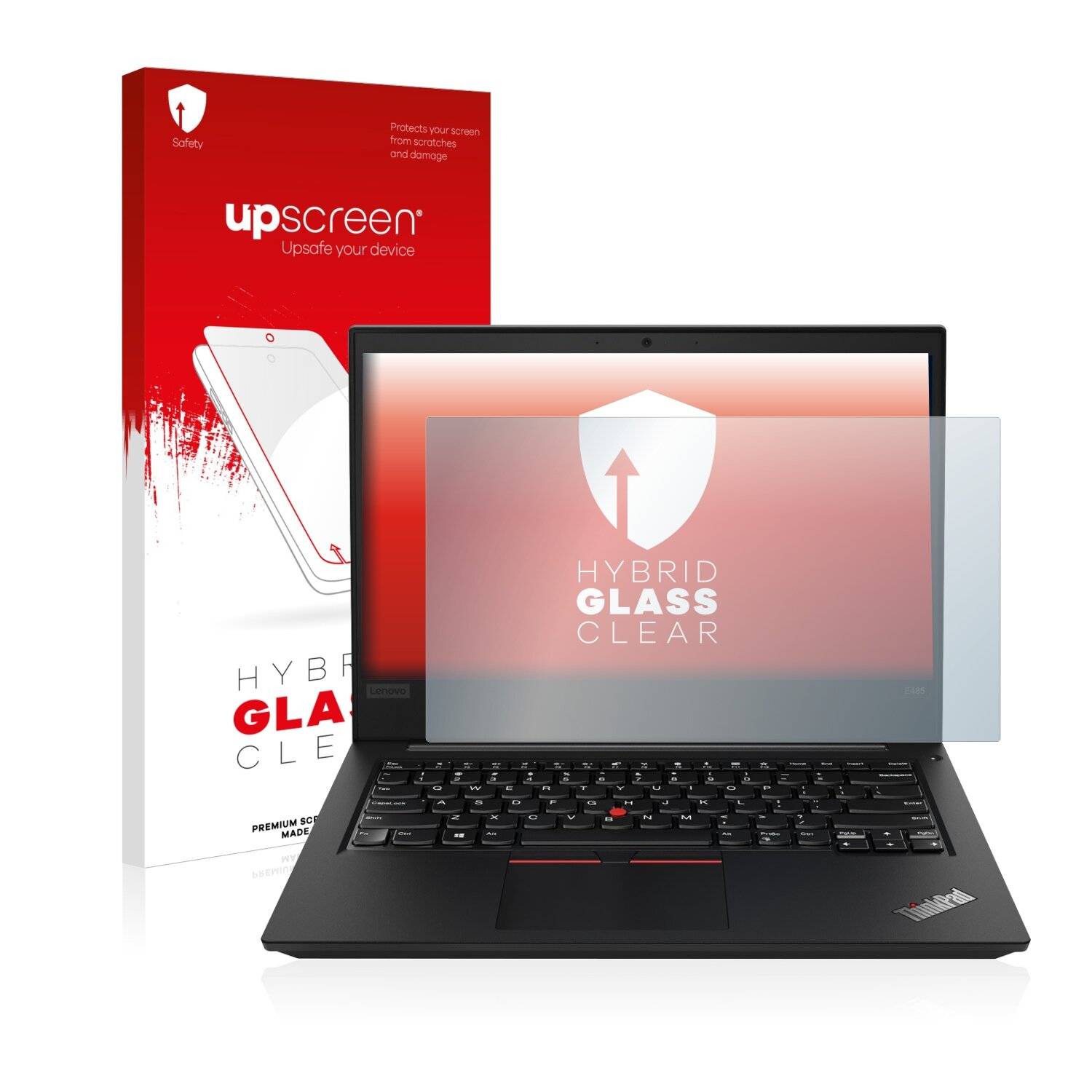 upscreen Hybrid Glass Clear Premium Schutzglas Folie für Lenovo ThinkPad