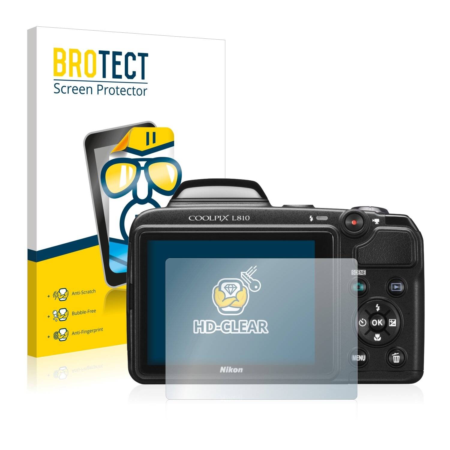 2x BROTECT HD-Clear Displayschutzfolie für Nikon Coolpix