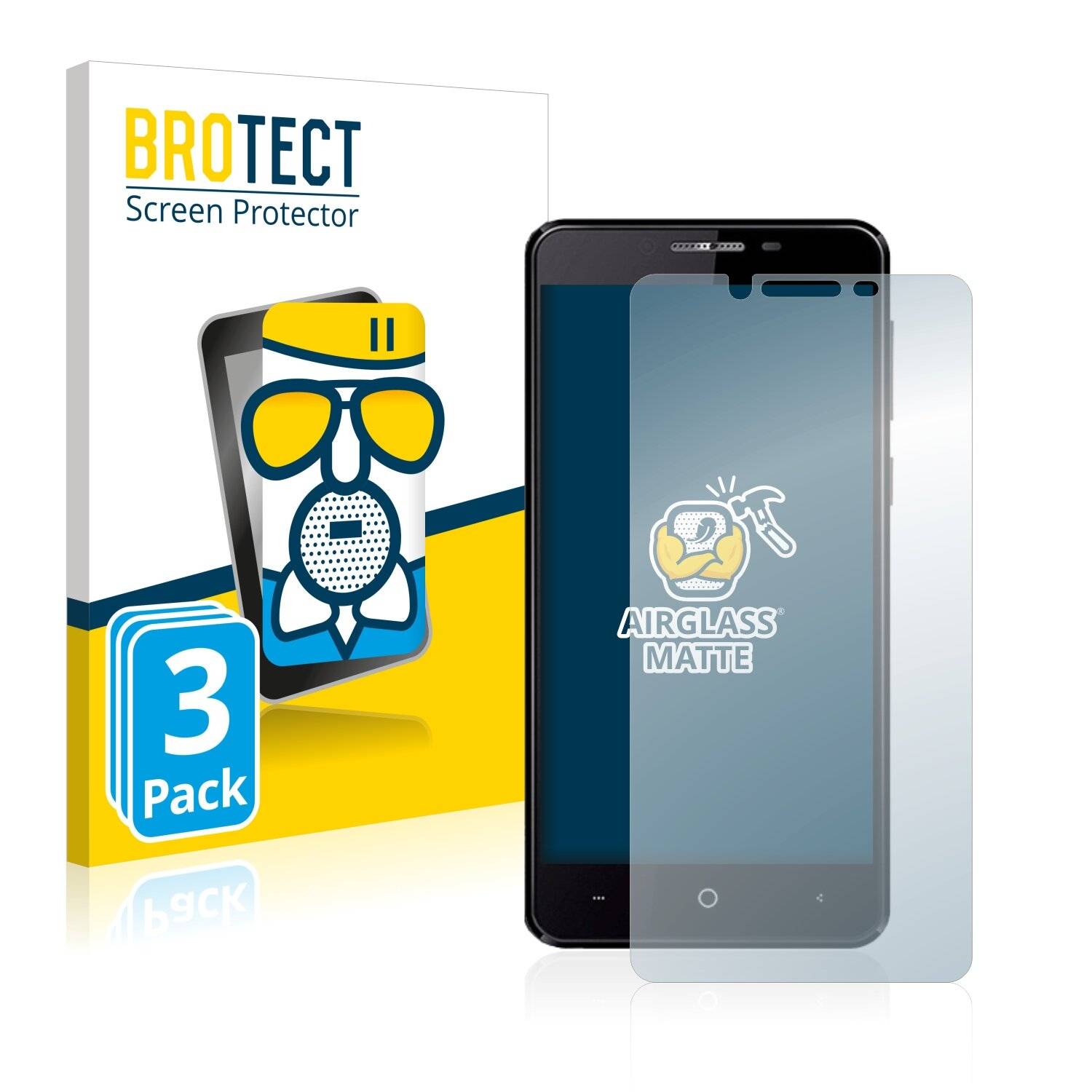 3x BROTECT AirGlass Matte Schutzglas Folie für Leagoo Kiicaa