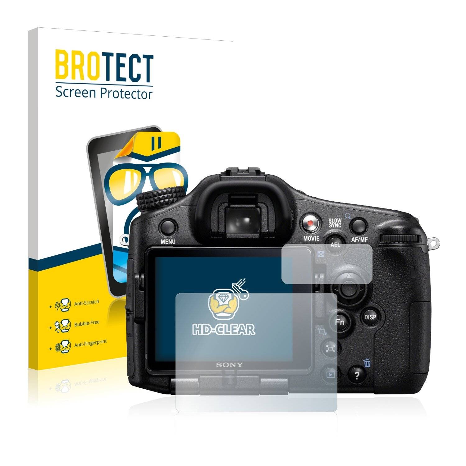 2x BROTECT HD-Clear Displayschutzfolie für Sony Alpha 77