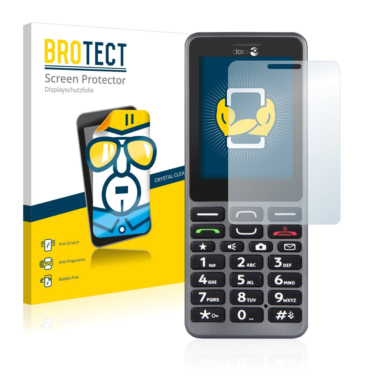 2x BROTECT HD-Clear Displayschutzfolie für Doro PhoneEasy