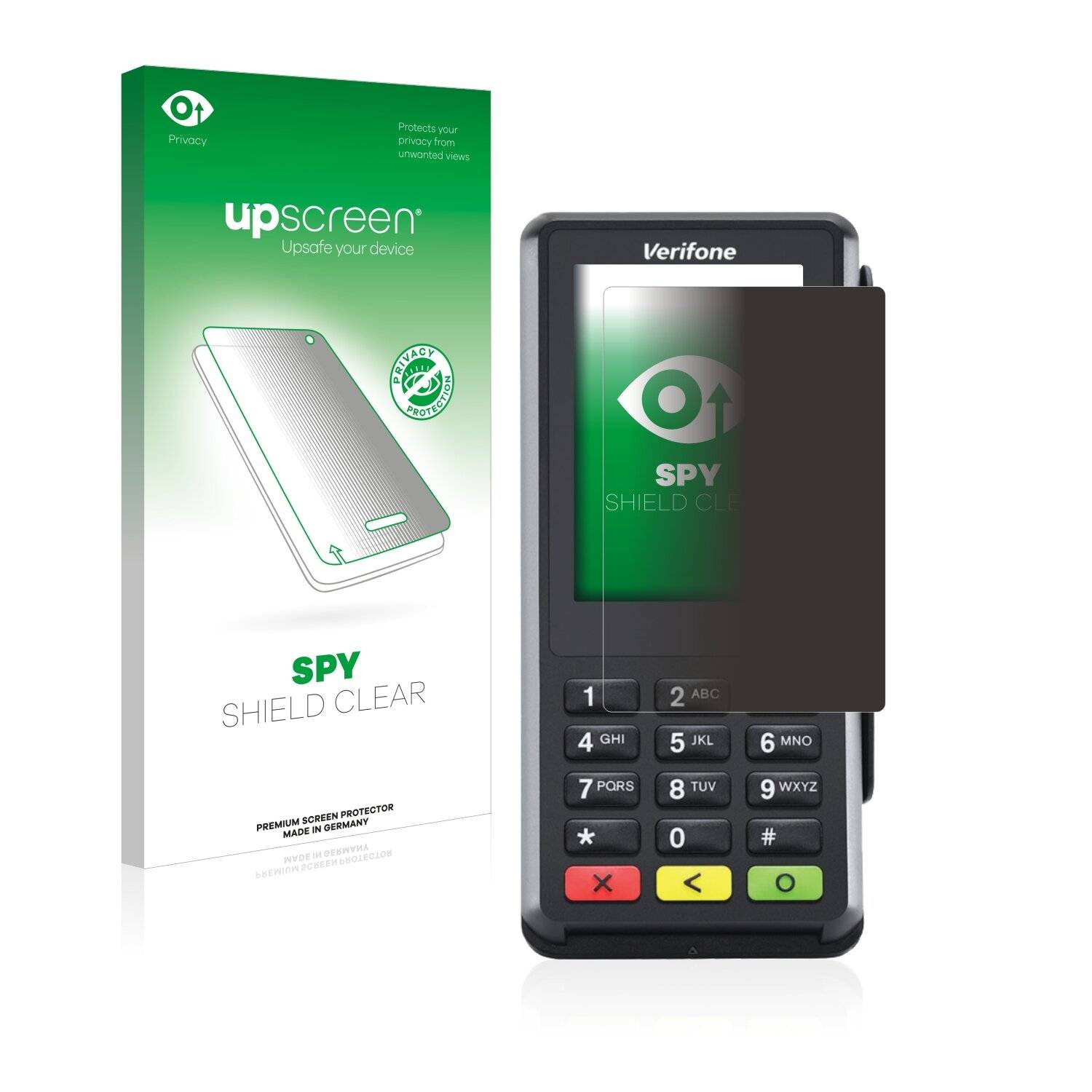 upscreen Spy Shield Clear Premium Blickschutzfolie für Verifone