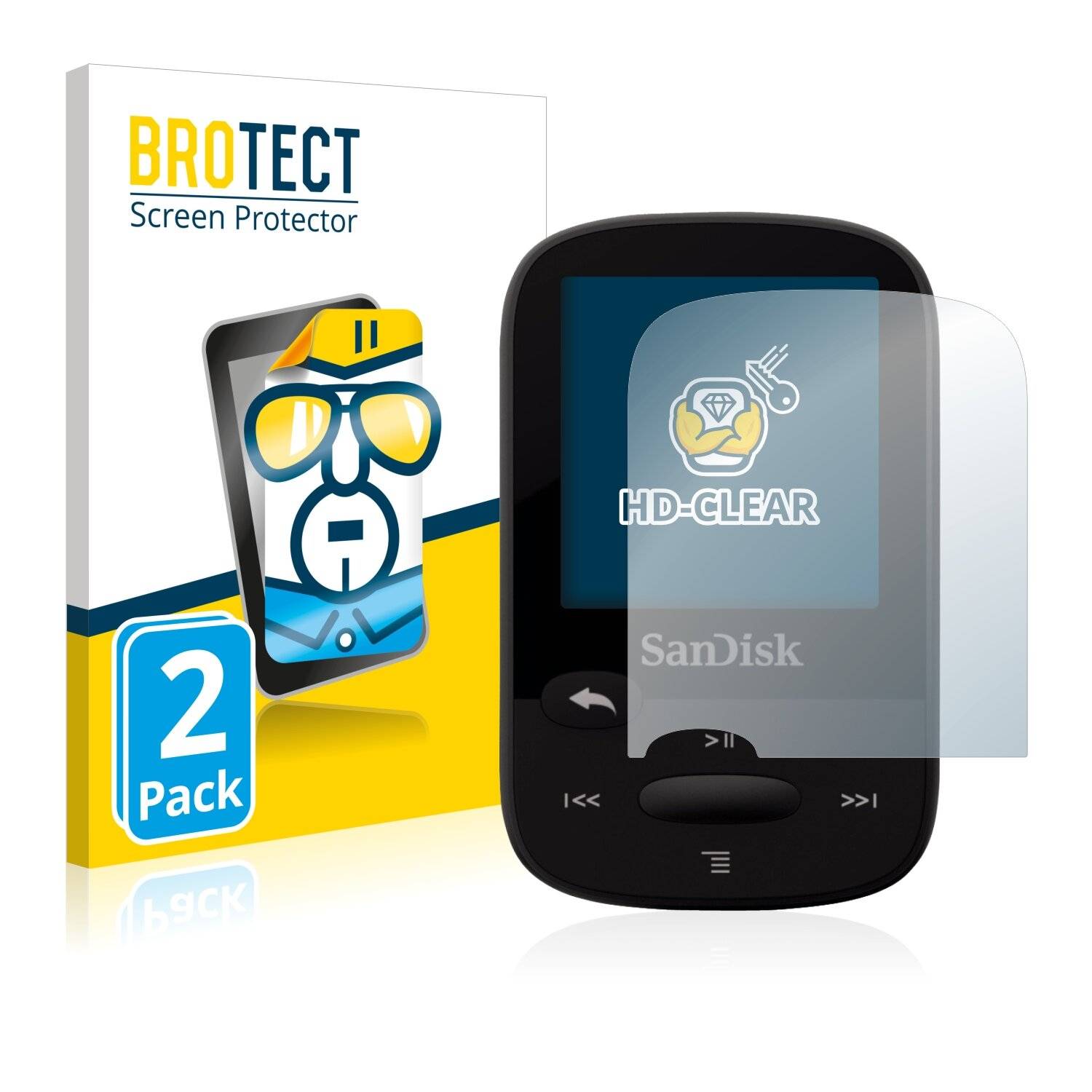 2x BROTECT HD-Clear Displayschutzfolie für SanDisk Sansa Clip