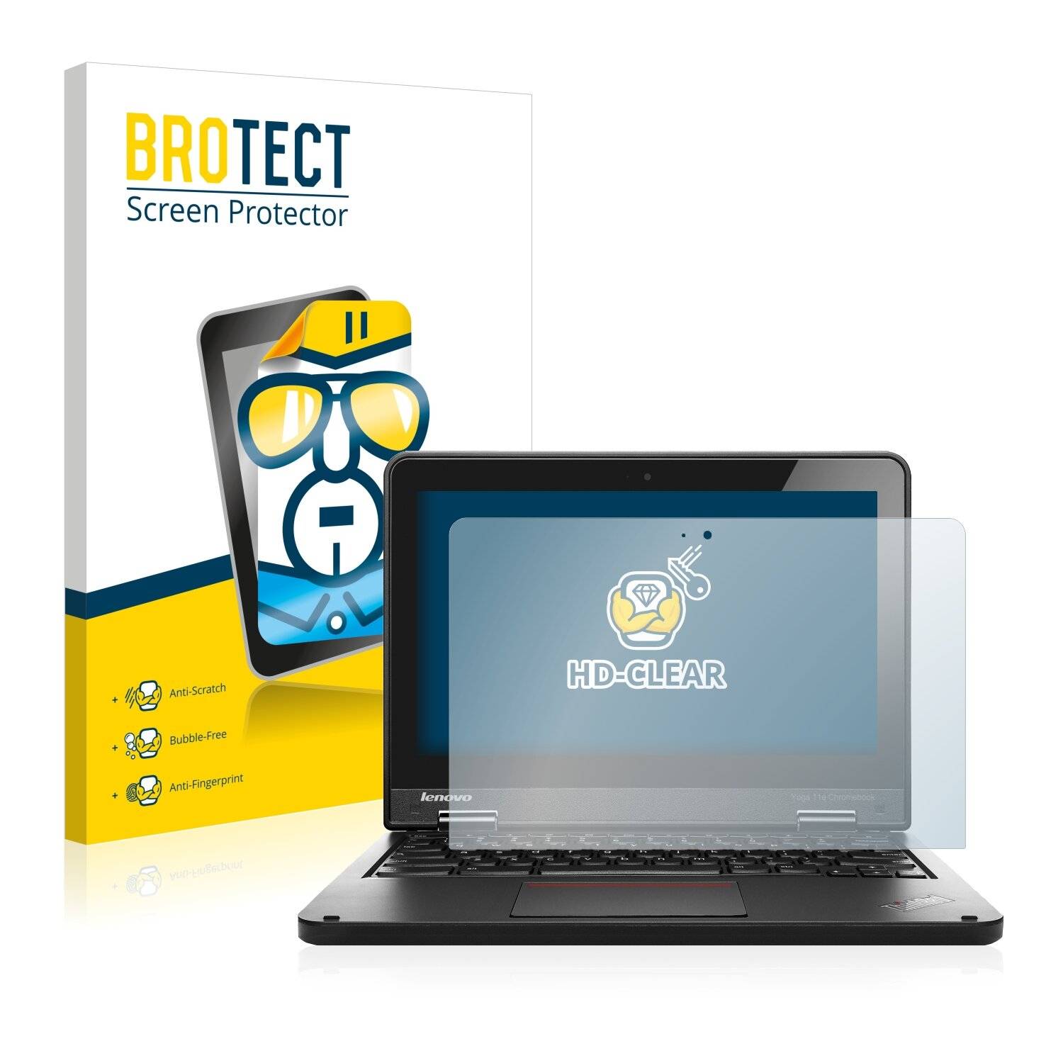 2x BROTECT HD-Clear Displayschutzfolie für Lenovo ThinkPad Yoga 11e