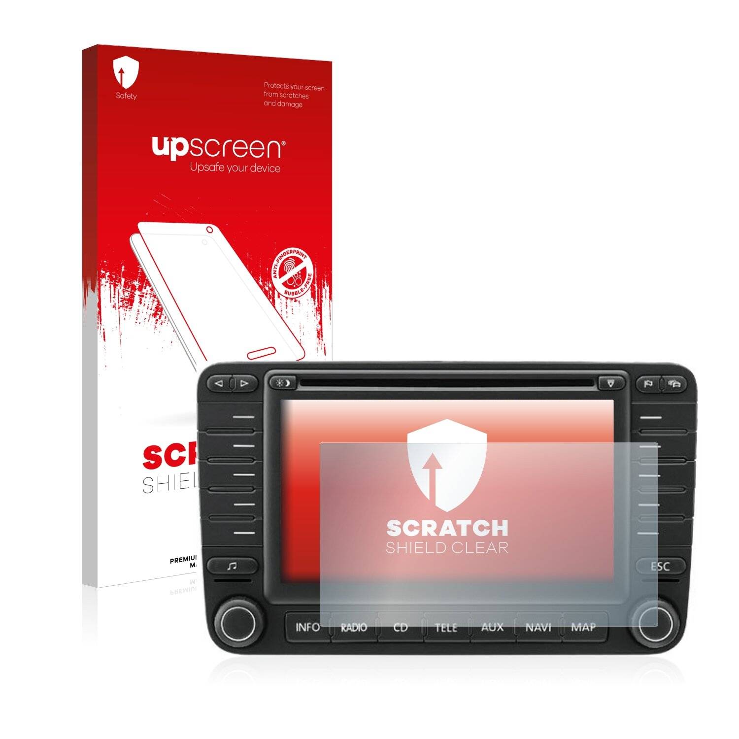 upscreen Scratch Shield Clear Premium Displayschutzfolie für Volkswagen Golf 5 2003-2007 MFD