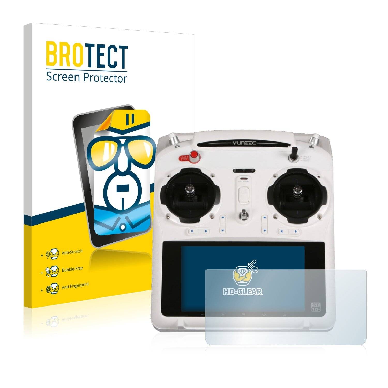 2x BROTECT HD-Clear Displayschutzfolie für Yuneec ST10+ (inkl. umliegender