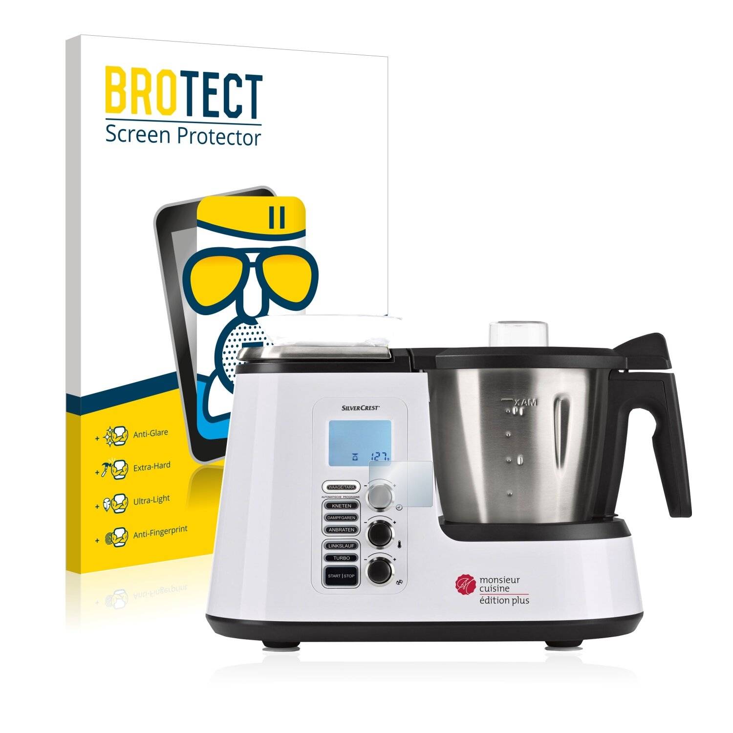 BROTECT AirGlass Matte Schutzglas Folie für SilverCrest Monsieur Cuisine Edition