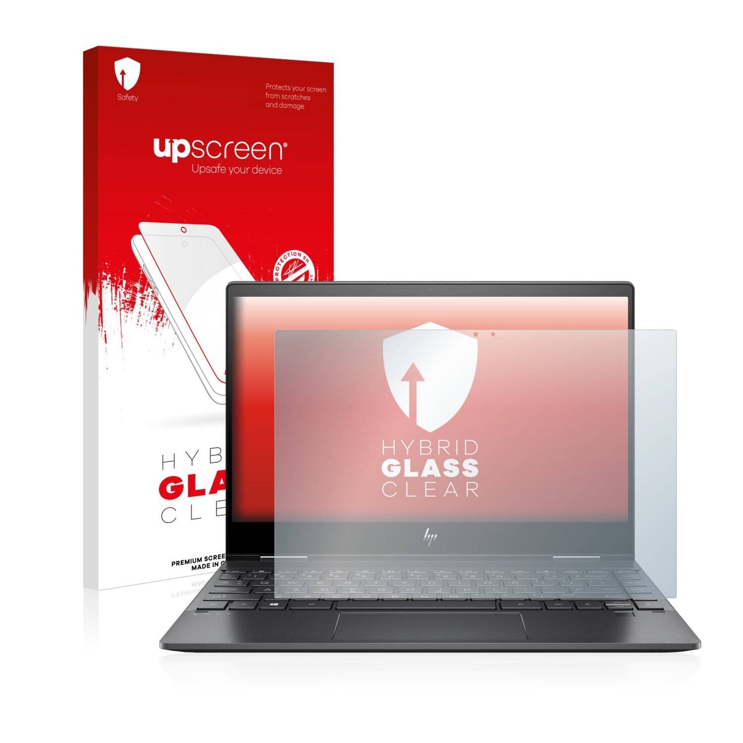 upscreen Hybrid Glass Clear Premium Schutzglas Folie für HP Envy X360