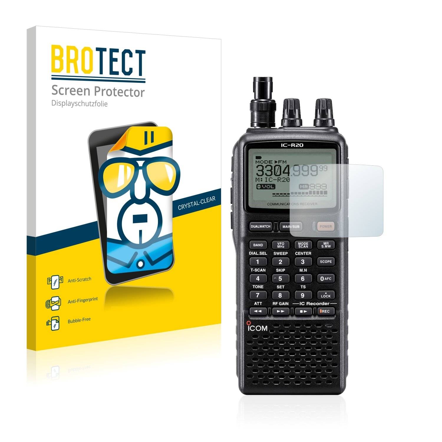 2x BROTECT HD-Clear Displayschutzfolie für Icom