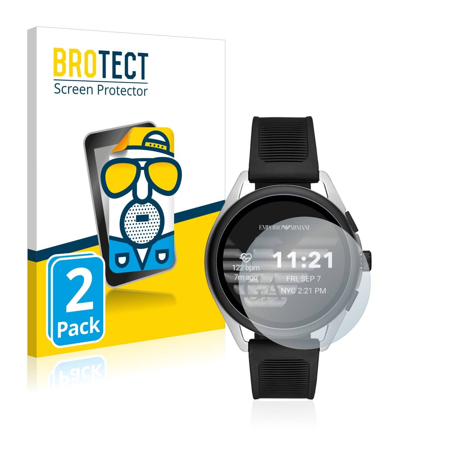 2x BROTECT Matte Displayschutzfolie für Emporio Armani Connected Smartwatch 3 - Entspiegelt,