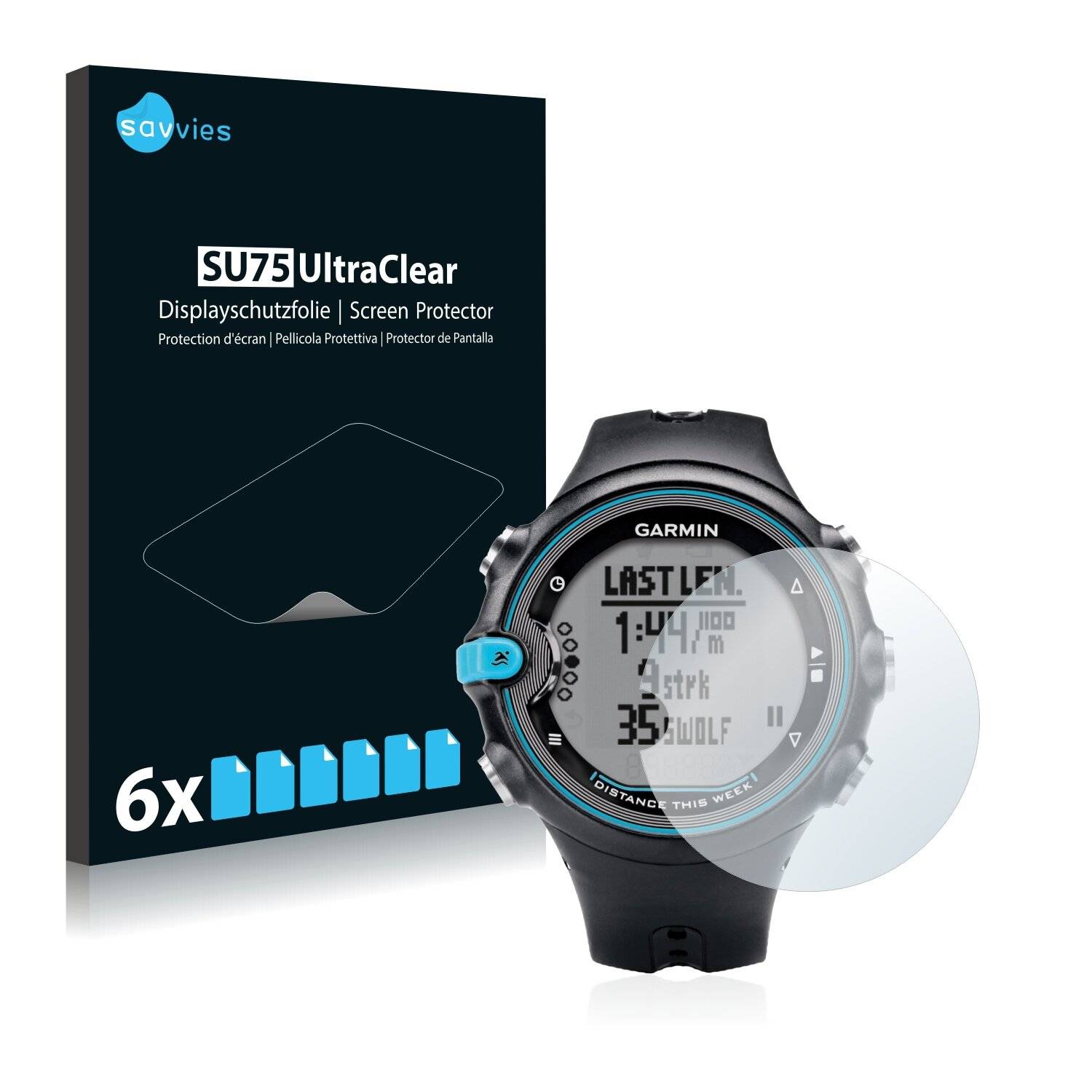 6x Savvies SU75 Displayschutzfolie für Garmin