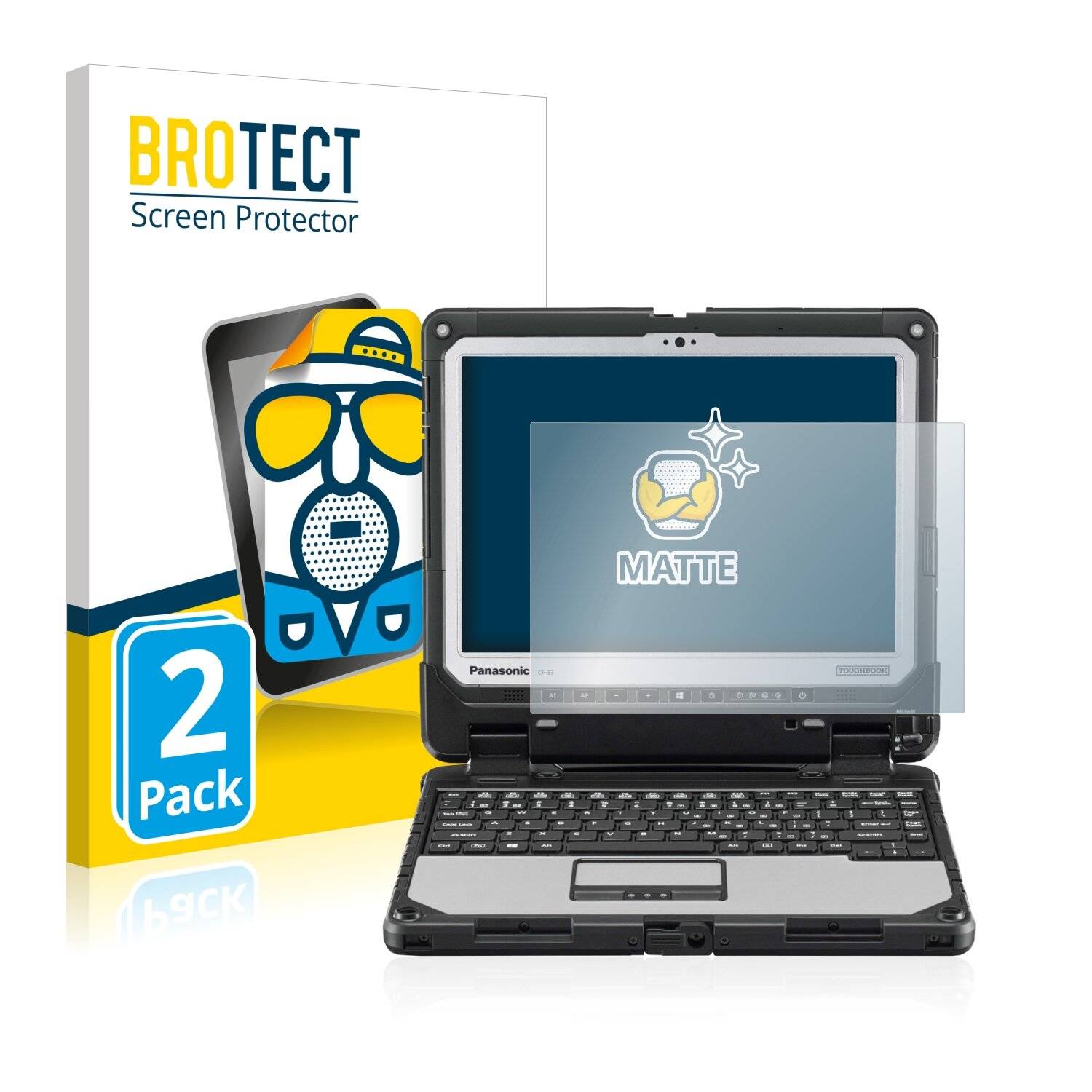2x BROTECT Matte Displayschutzfolie für Panasonic Toughbook CF-33 - Entspiegelt,