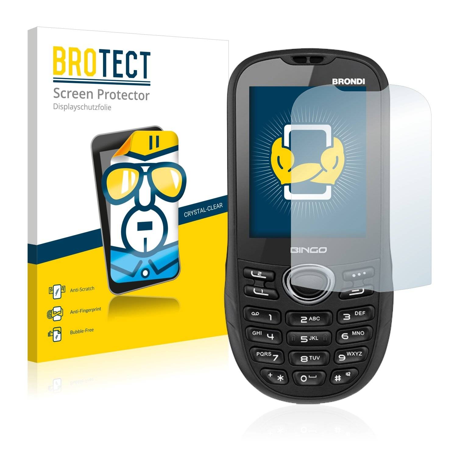 2x BROTECT HD-Clear Displayschutzfolie für Brondi Bingo