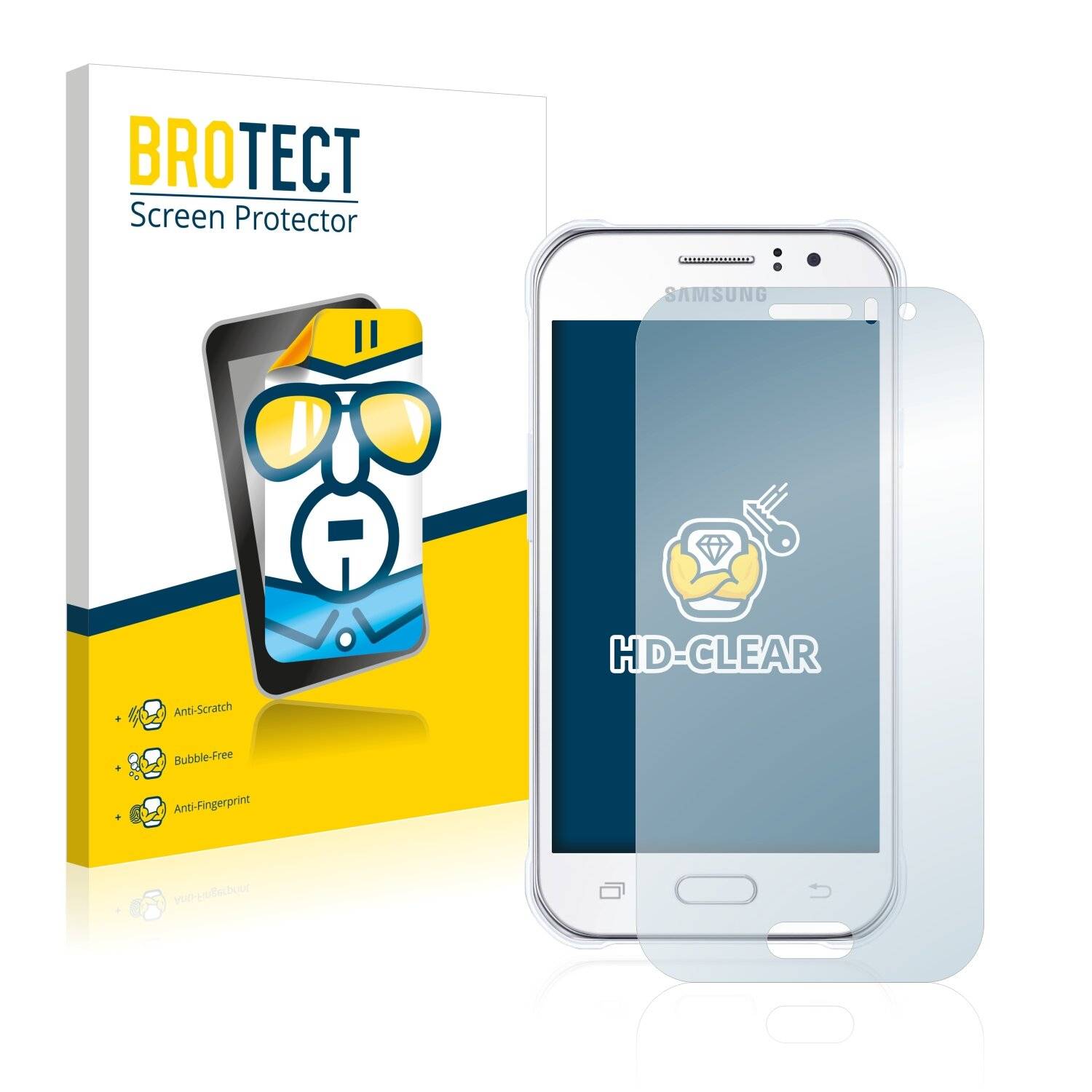 2x BROTECT HD-Clear Displayschutzfolie für Samsung Galaxy J1