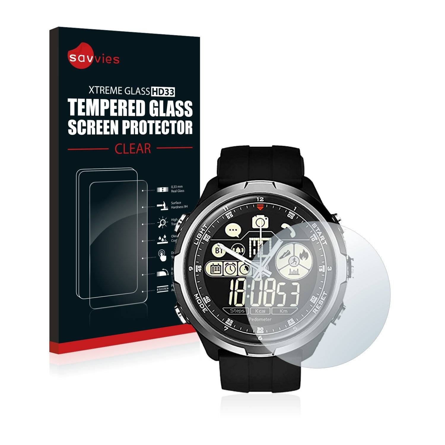 Savvies HD33 Clear Schutzglas für Zeblaze Vibe 4