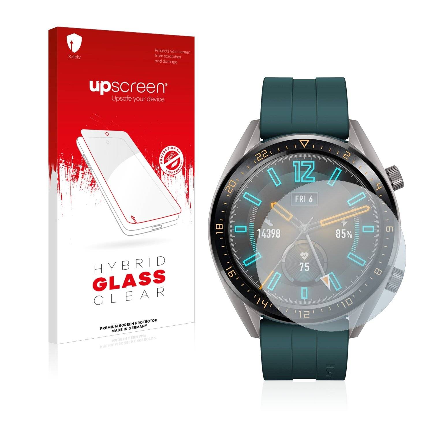 upscreen Hybrid Glass Clear Premium Schutzglas Folie für Huawei Watch GT