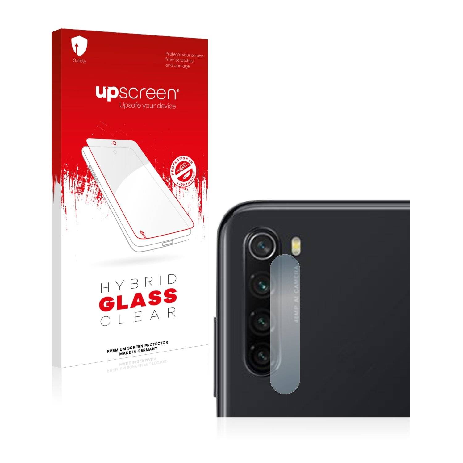 upscreen Hybrid Glass Clear Premium Schutzglas Folie für Xiaomi Redmi Note 8 2019 (NUR