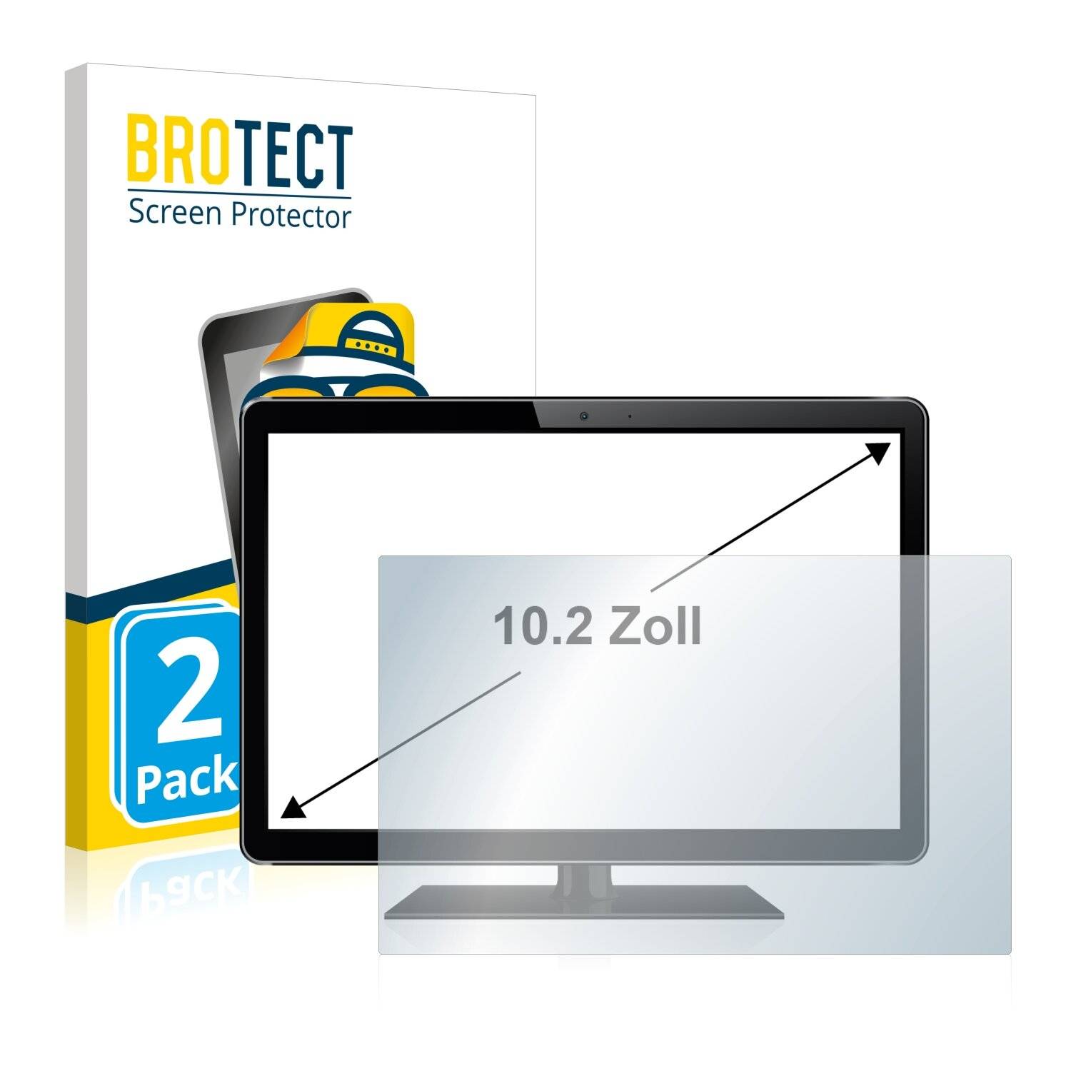 2x BROTECT Matte Displayschutzfolie für Kassensysteme mit 10.2 Zoll Displays [222.5 mm x 131