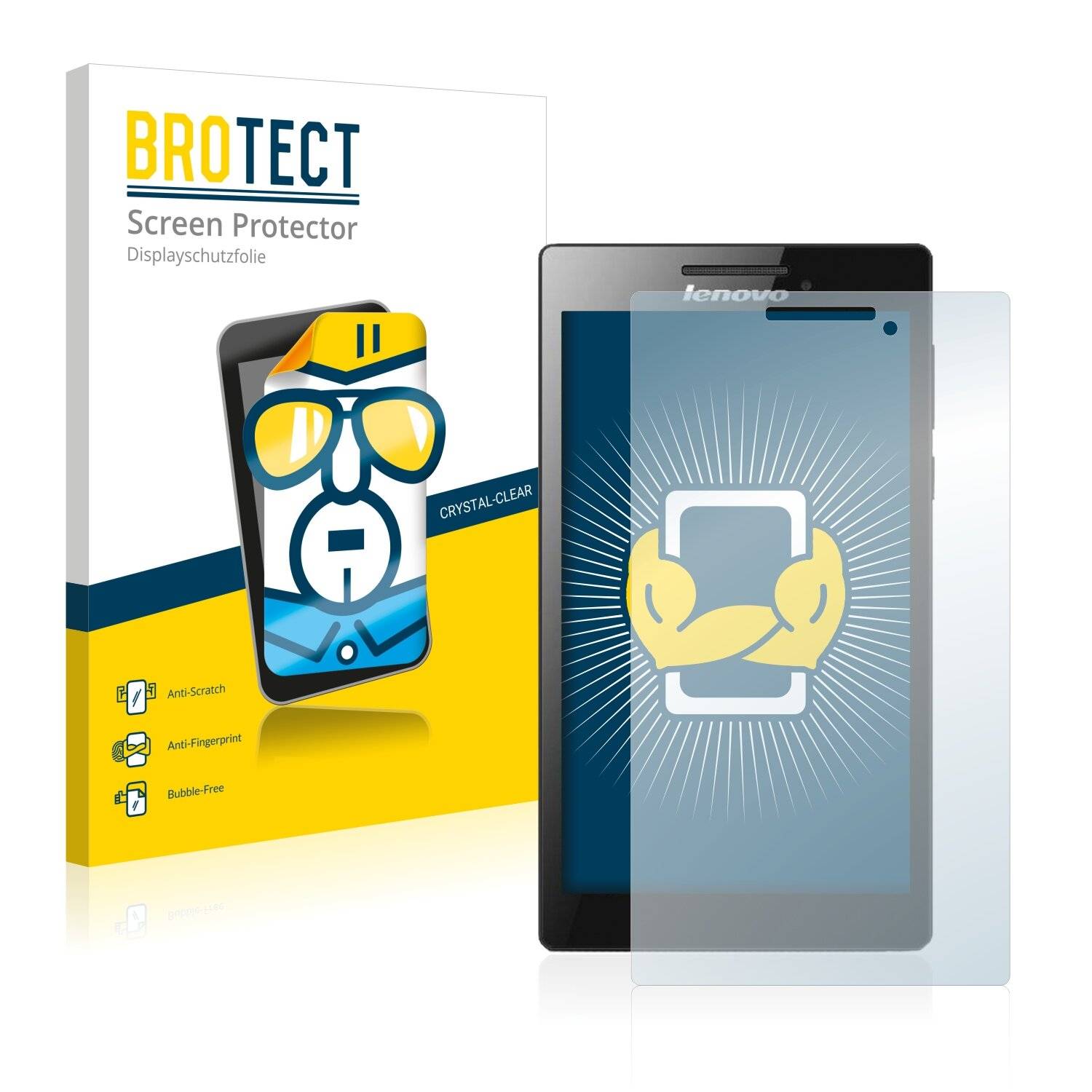 2x BROTECT HD-Clear Displayschutzfolie für Lenovo Tab 2 A7-30 (nur Kamera