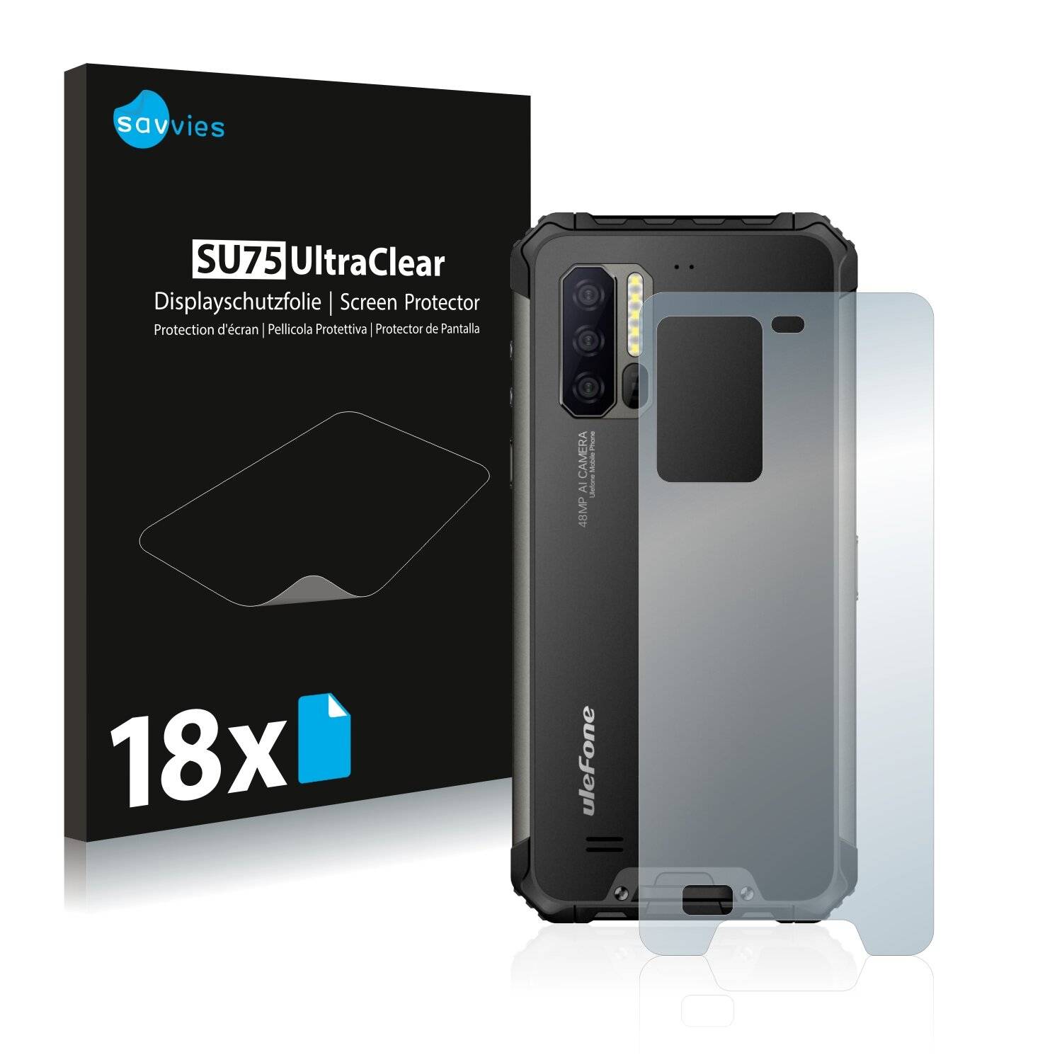 18x Savvies SU75 Displayschutzfolie für Ulefone Armor 7