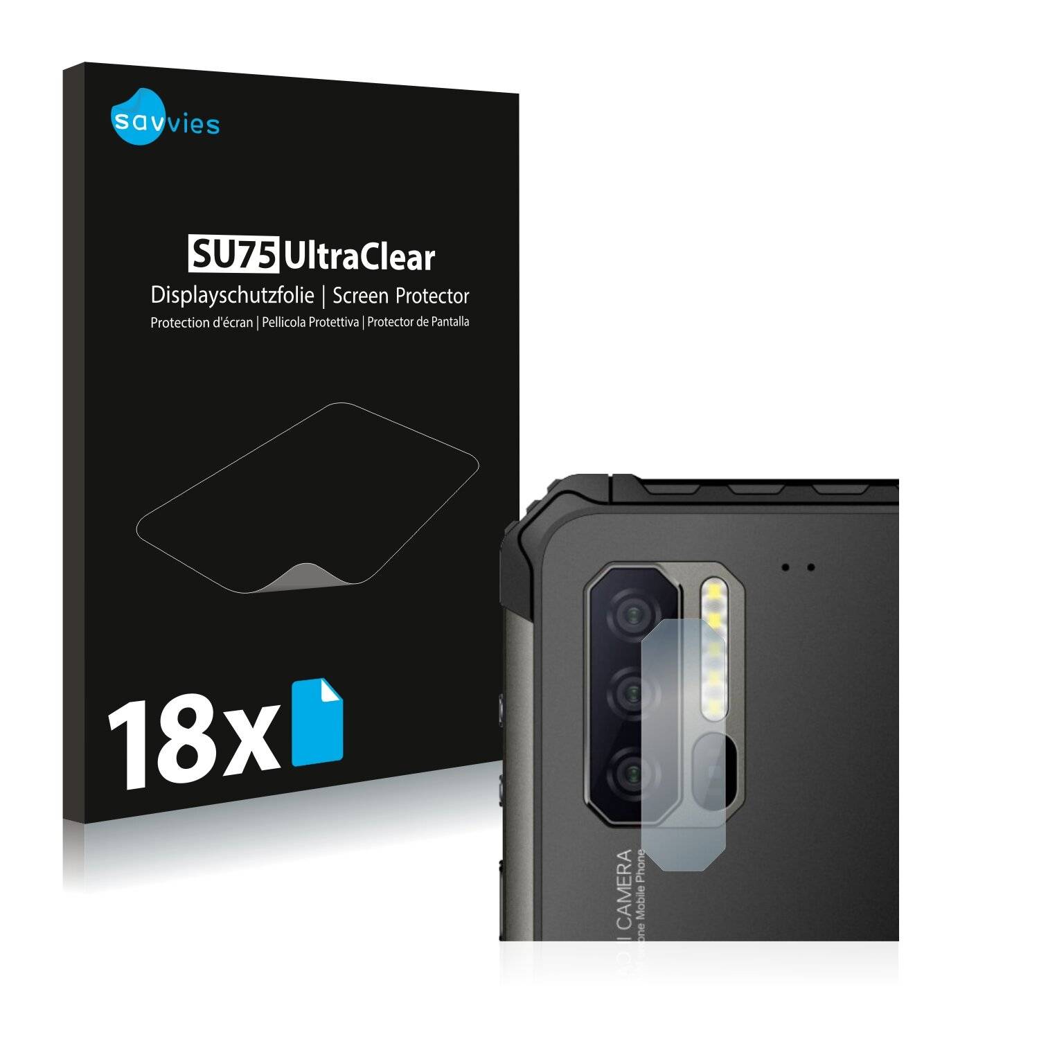 18x Savvies SU75 Displayschutzfolie für Ulefone Armor 7 (NUR