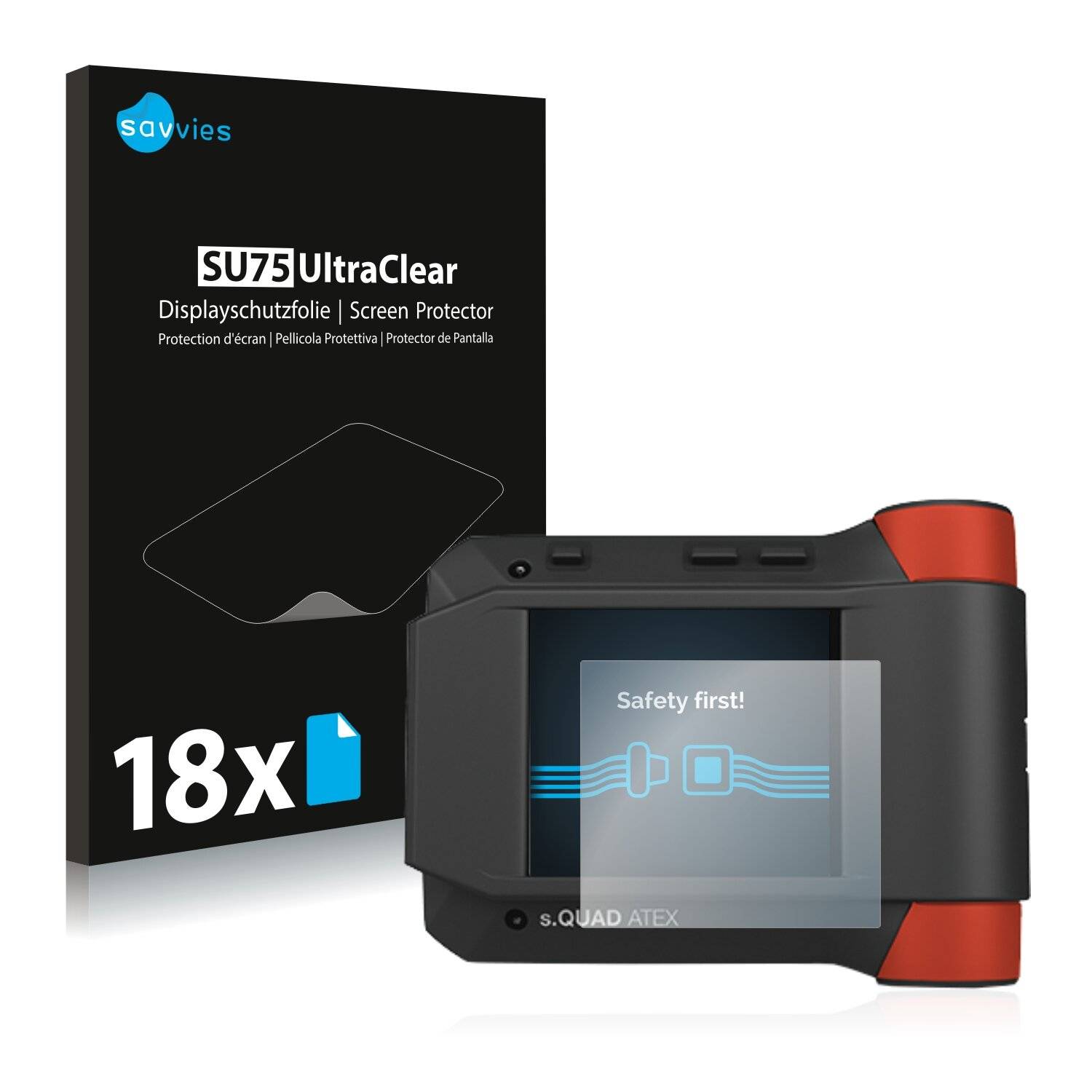 18x Savvies SU75 Displayschutzfolie für Swissphone s.Quad
