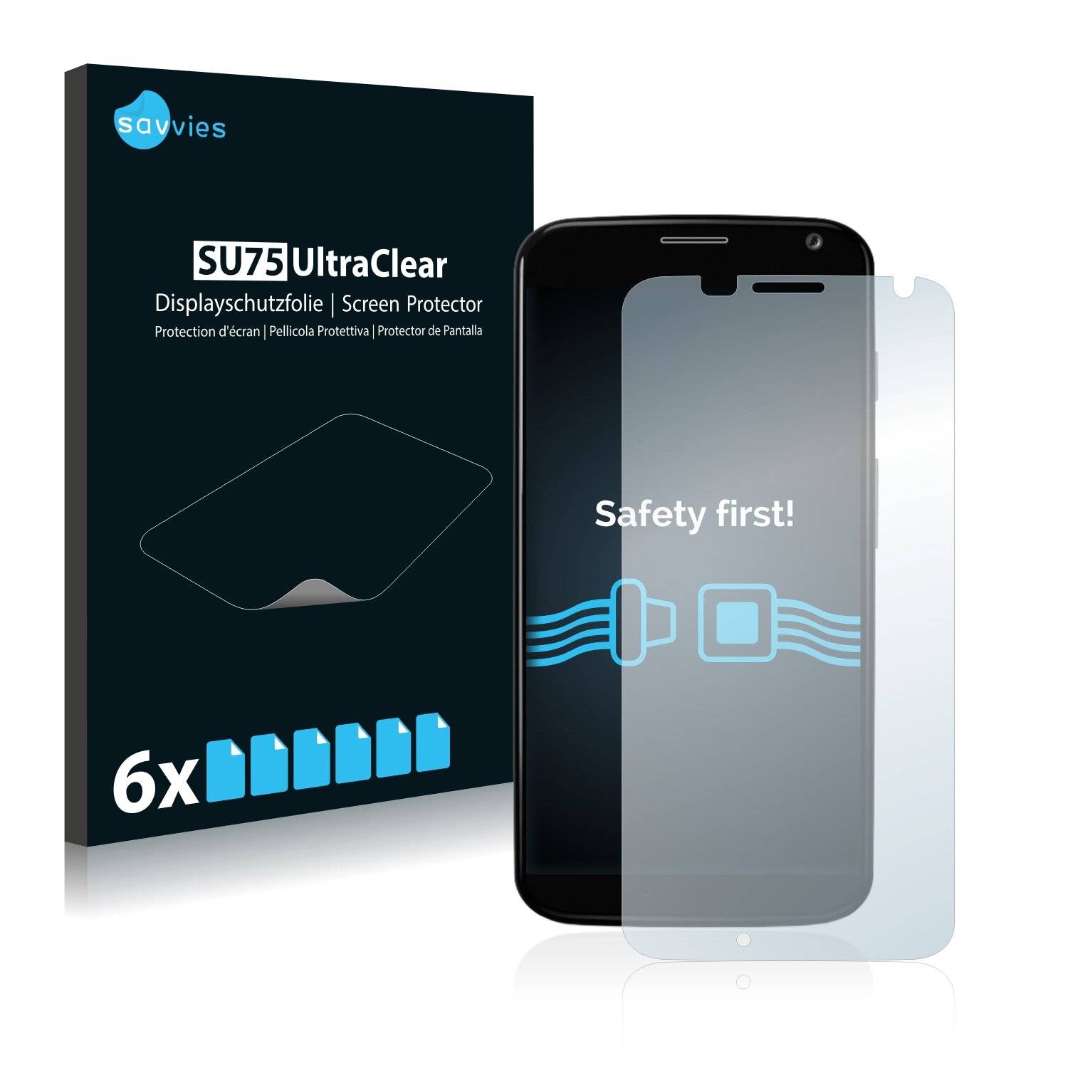 6x Savvies SU75 Displayschutzfolie für Motorola Moto X XT1056