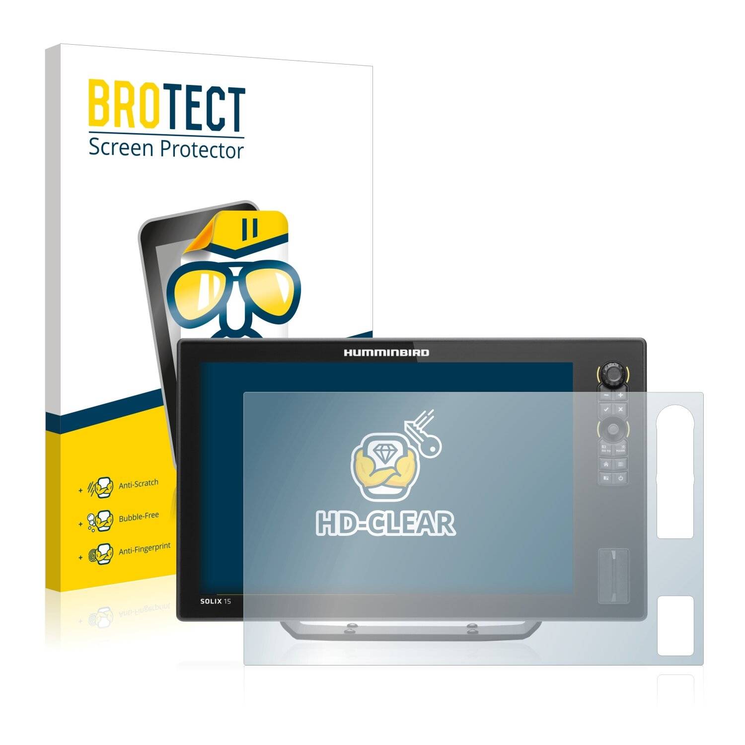 BROTECT HD-Clear Displayschutzfolie für Humminbird Solix