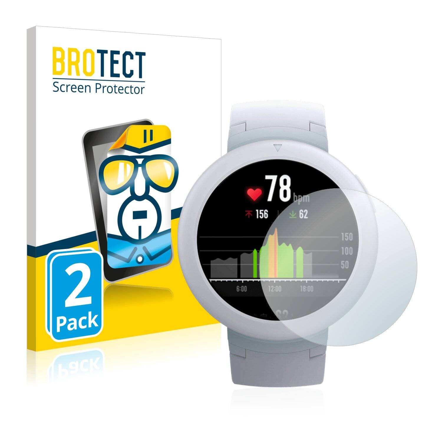 2x BROTECT HD-Clear Displayschutzfolie für Huami Amazfit Verge