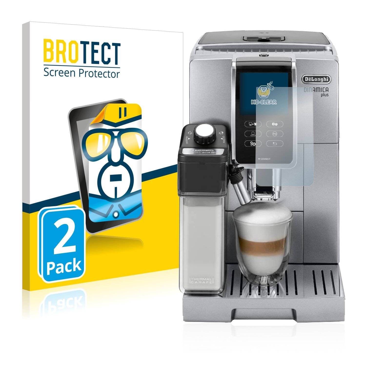 2x BROTECT HD-Clear Displayschutzfolie für DeLonghi Dinamica Plus