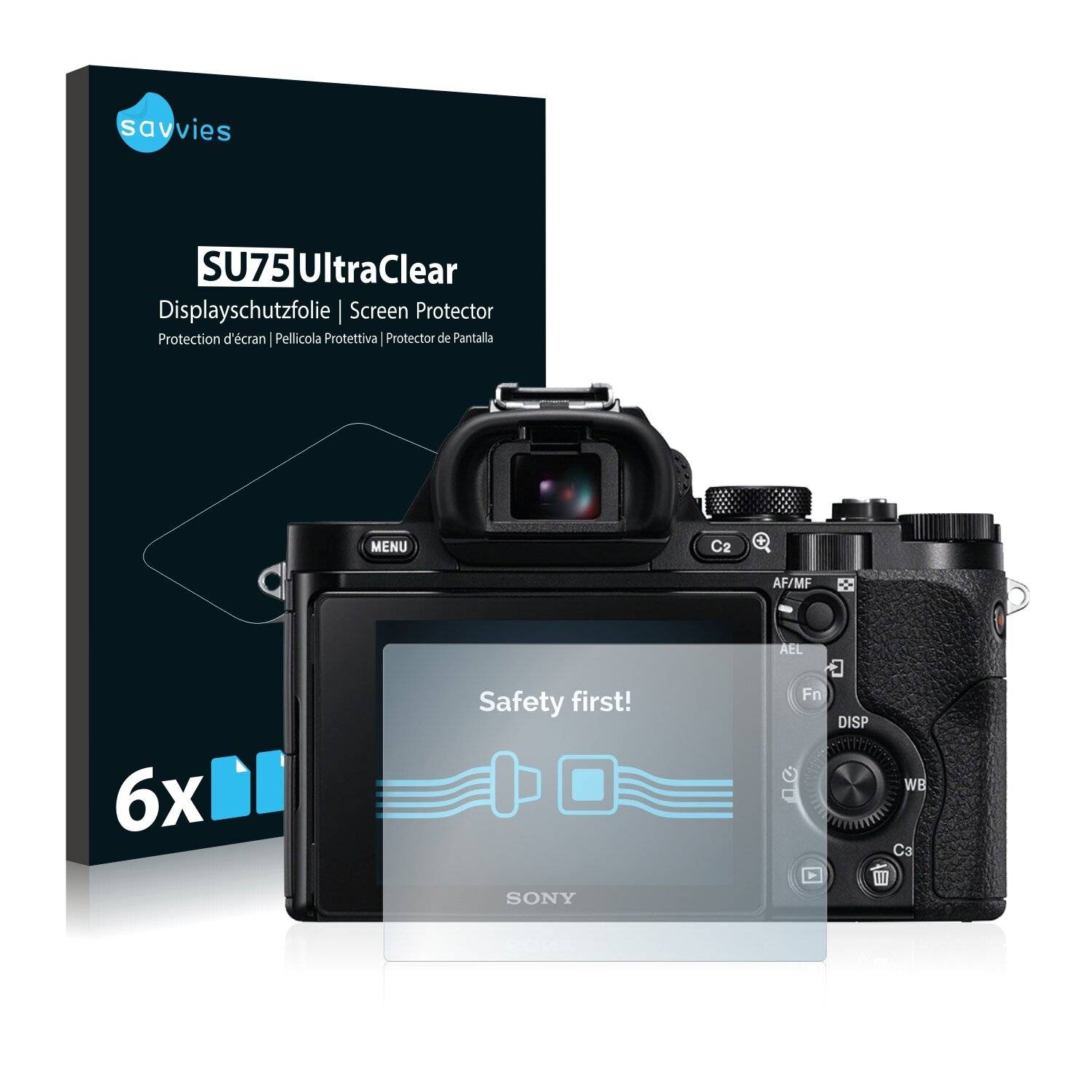 6x Savvies SU75 Displayschutzfolie für Sony Alpha