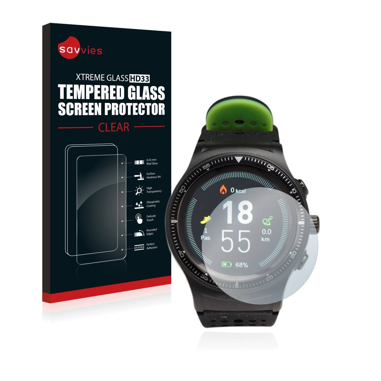 Savvies HD33 Clear Schutzglas für Denver