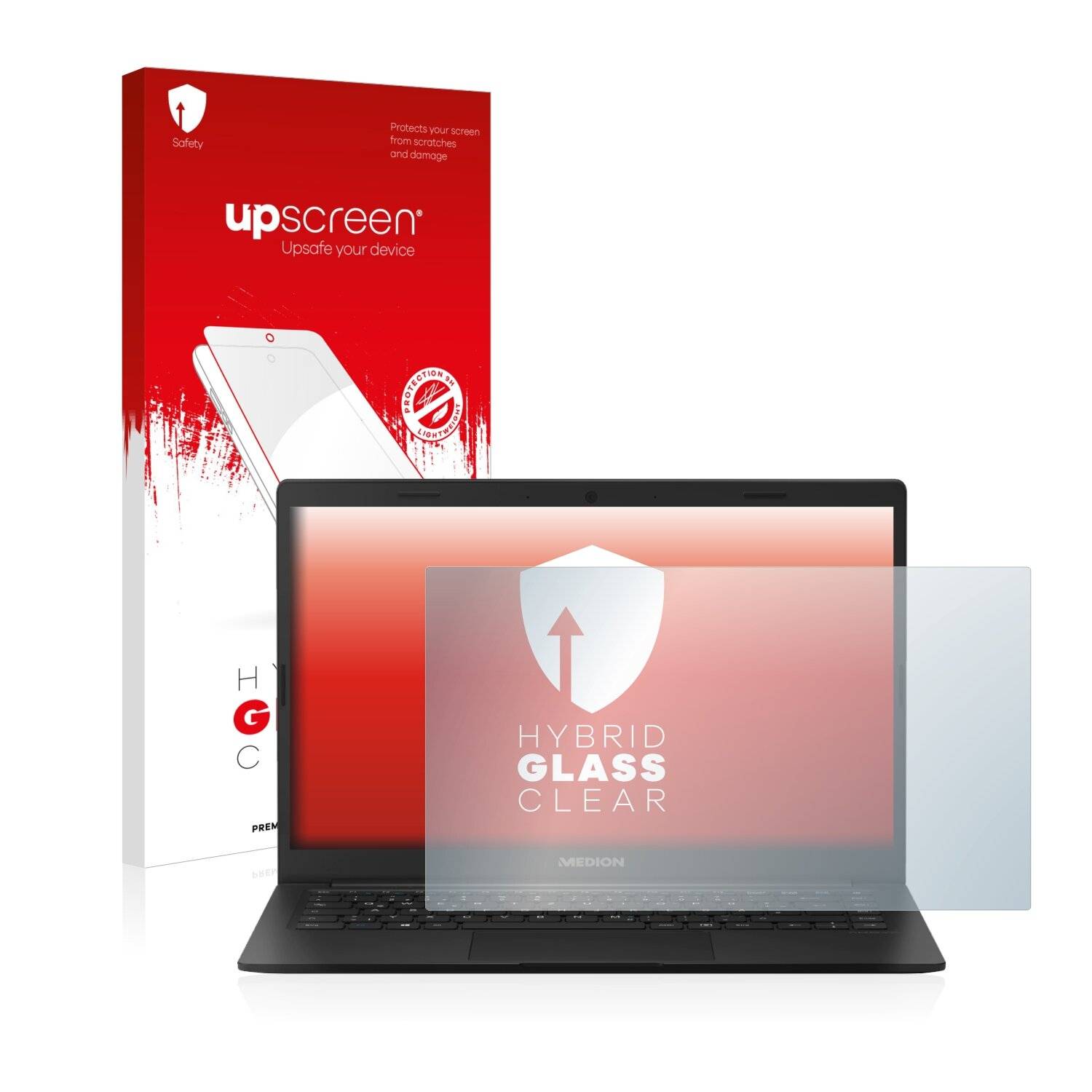 upscreen Hybrid Glass Clear Premium Schutzglas Folie für Medion Akoya