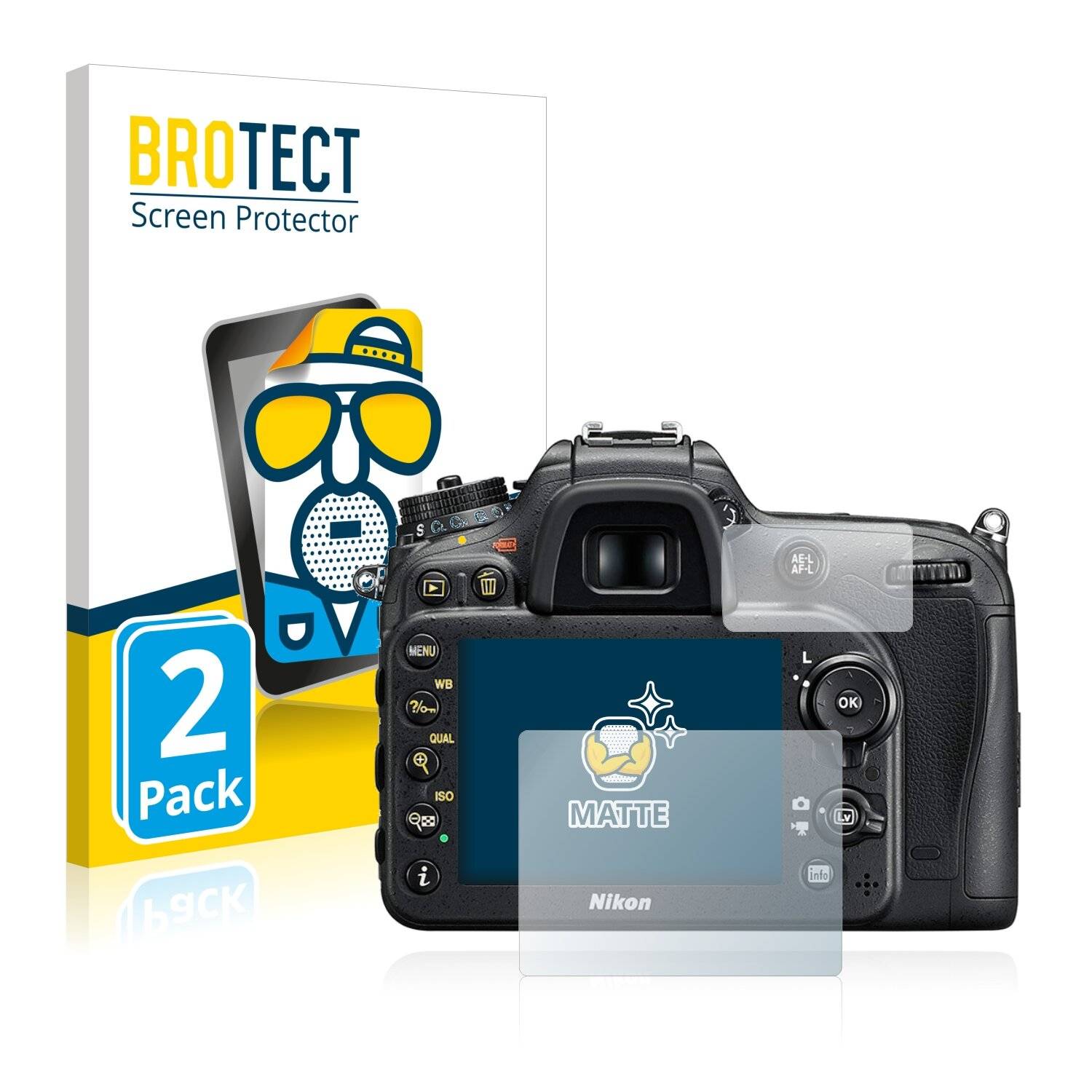 2x BROTECT Matte Displayschutzfolie für Nikon D7200 - Entspiegelt,