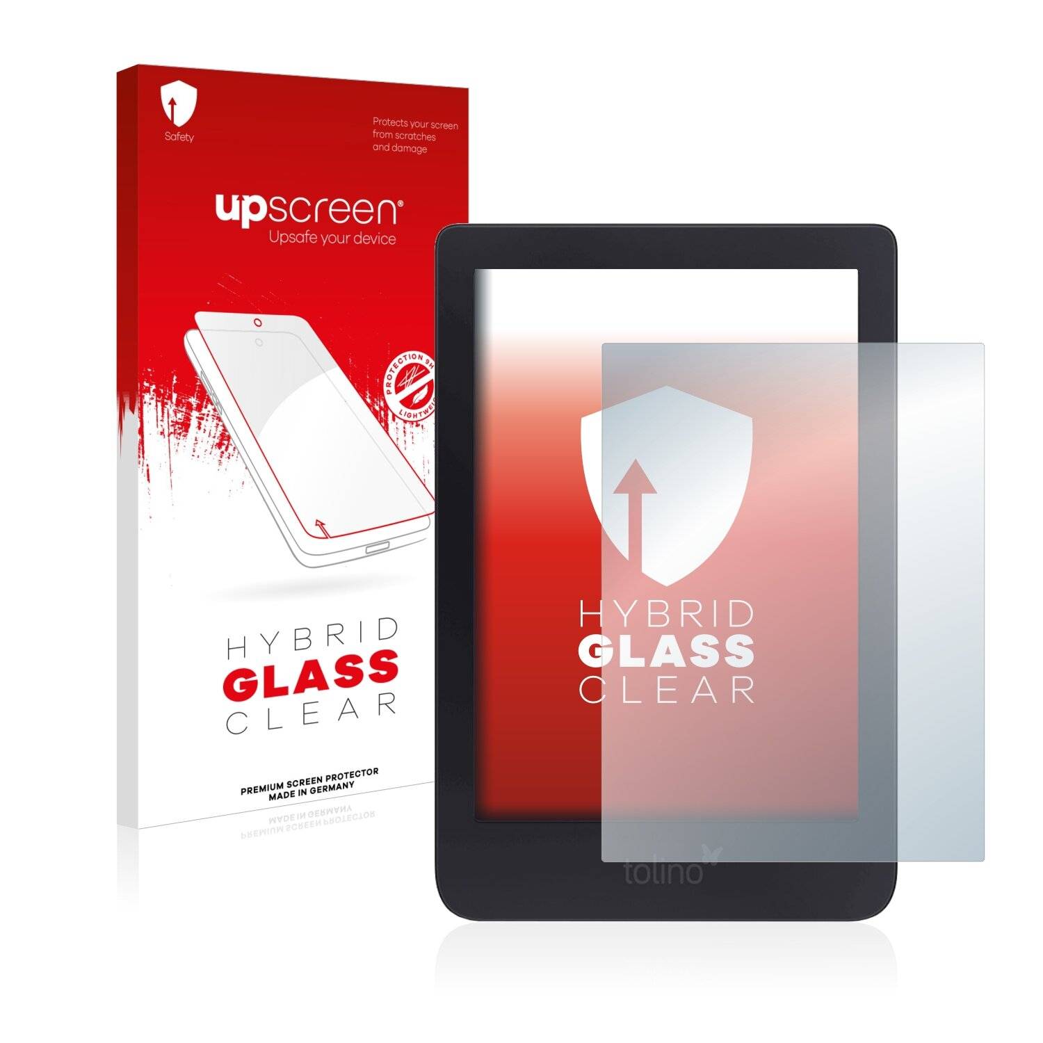 upscreen Hybrid Glass Clear Premium Schutzglas Folie für Tolino Shine