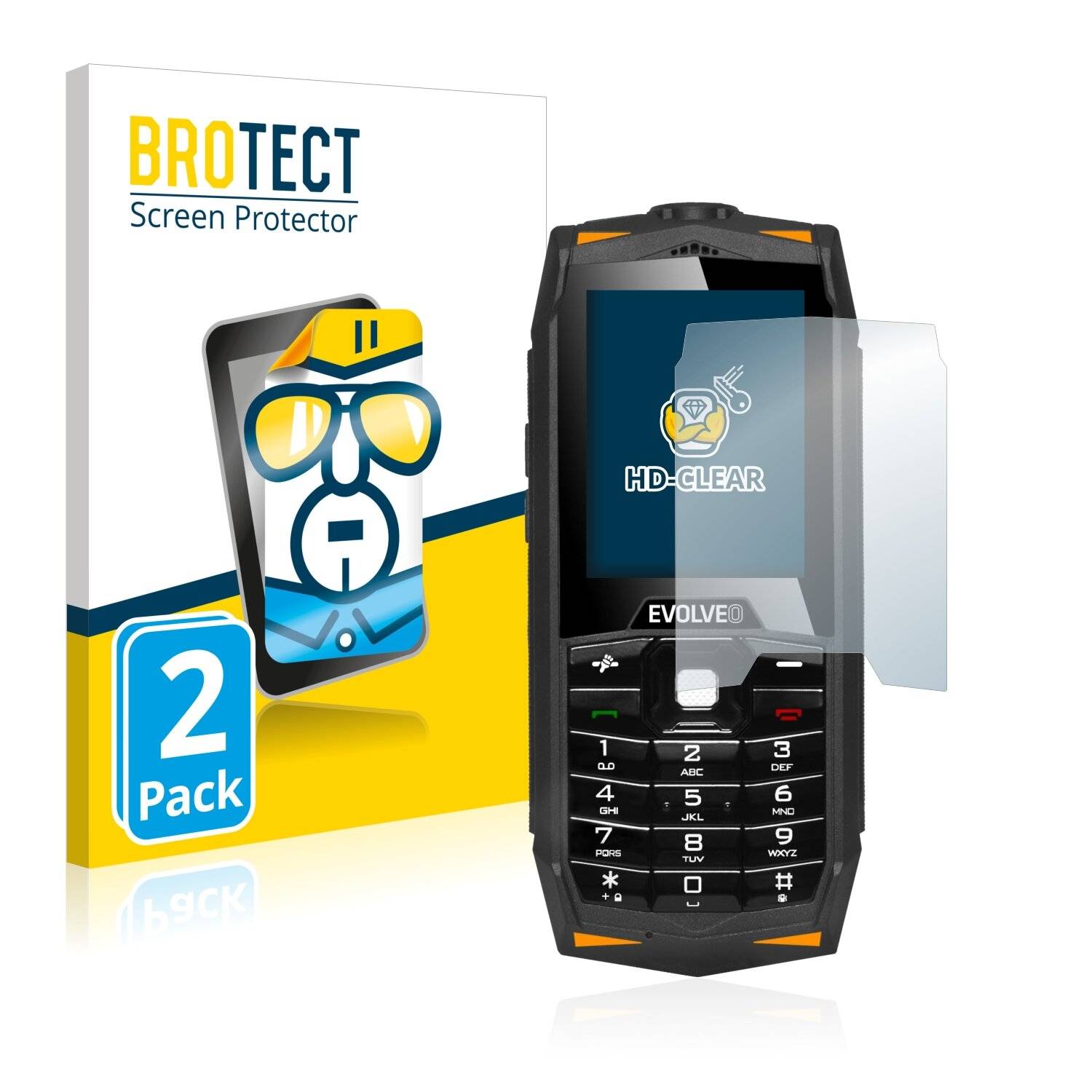 2x BROTECT HD-Clear Displayschutzfolie für Evolveo Strongphone